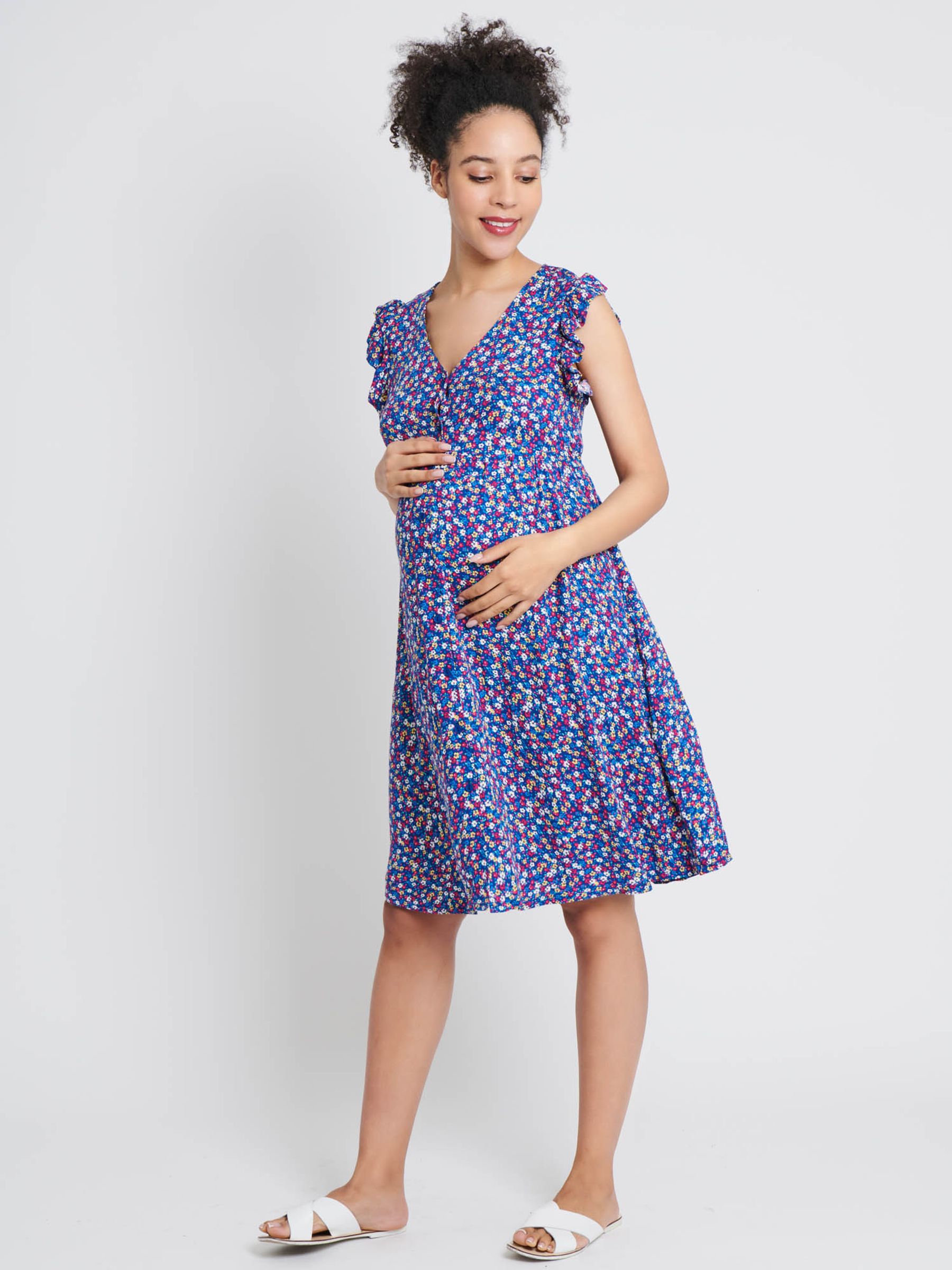 Multi Ditsy Print Maternity Summer Dress - Image 1 of 1