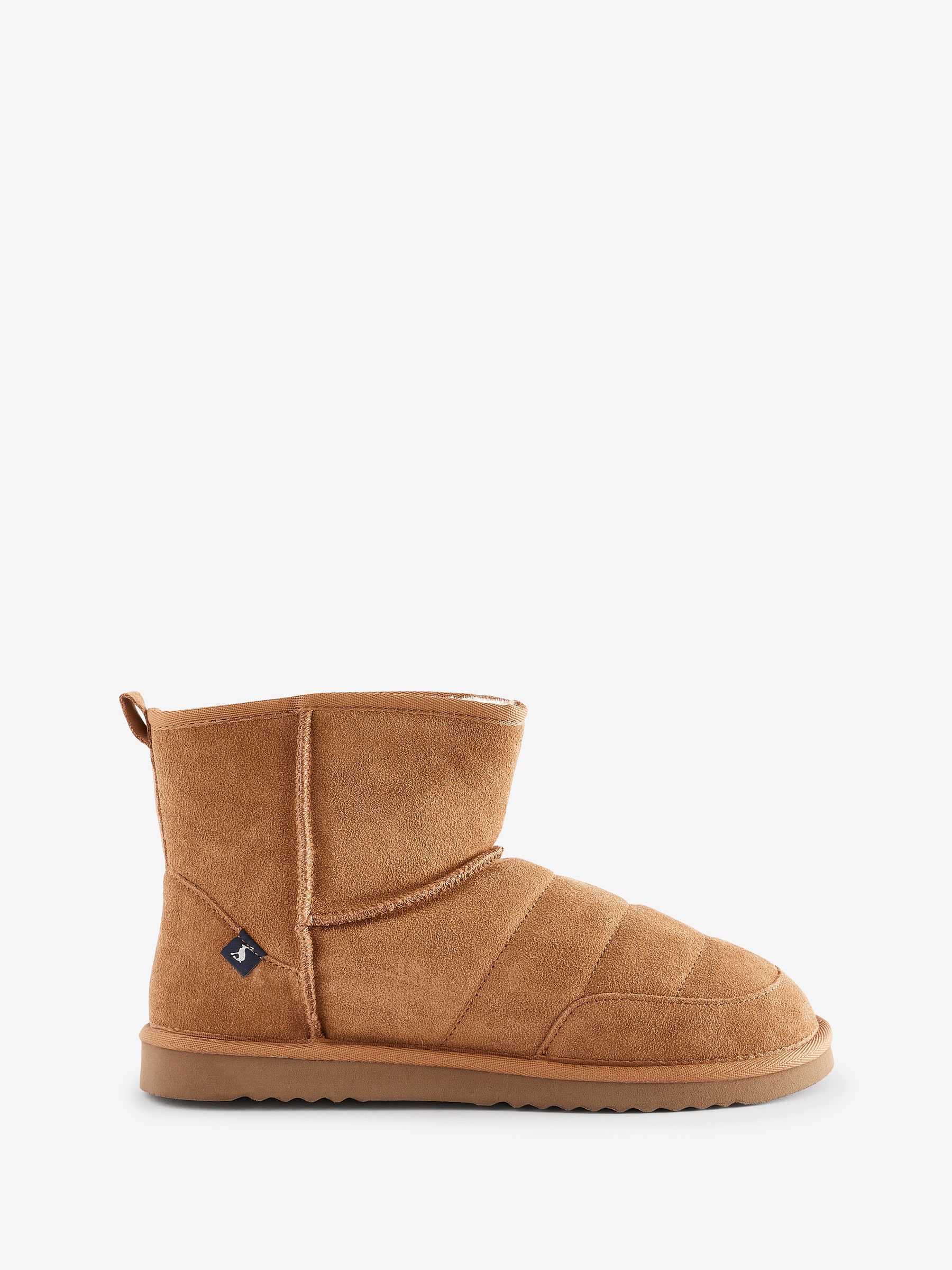 Tan Brown Faux Fur Suede Slipper Boots - Image 1 of 1