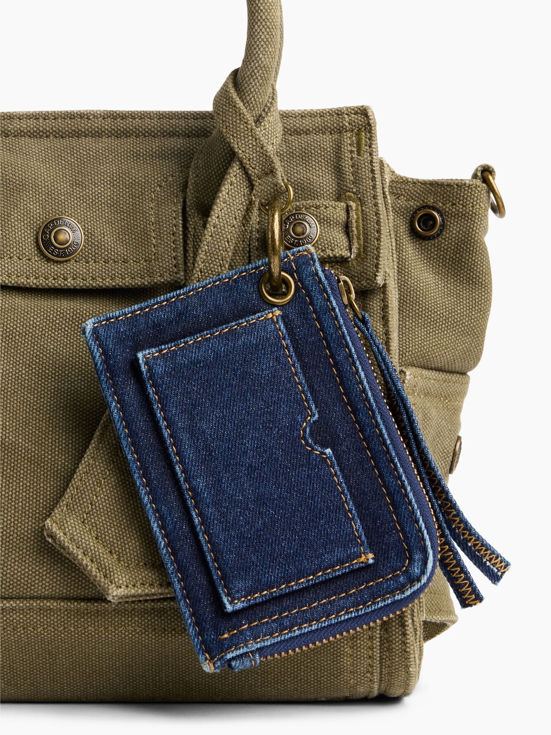 Denim Card Holder Bag Charm - Image 3 of 4