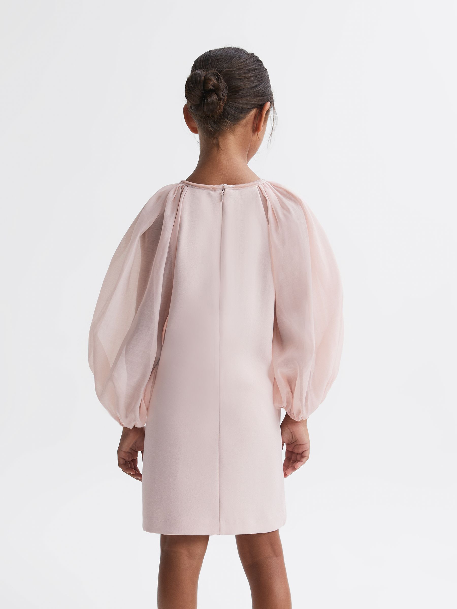 Senior Blouson Sleeve Bow Dress in Pink - Image 5 of 6