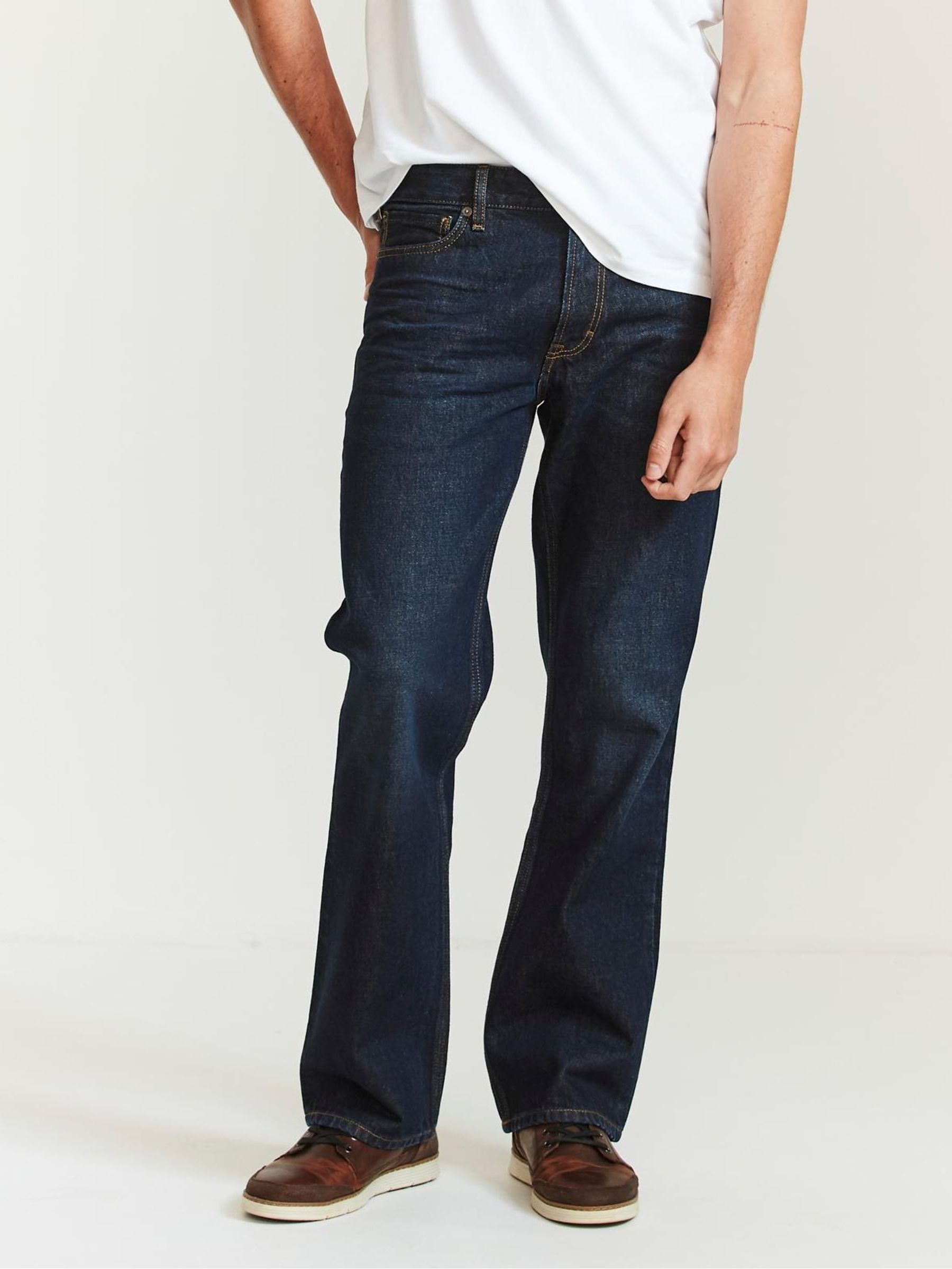 Blue Dark Vintage Wash Bootcut Jeans FatFace