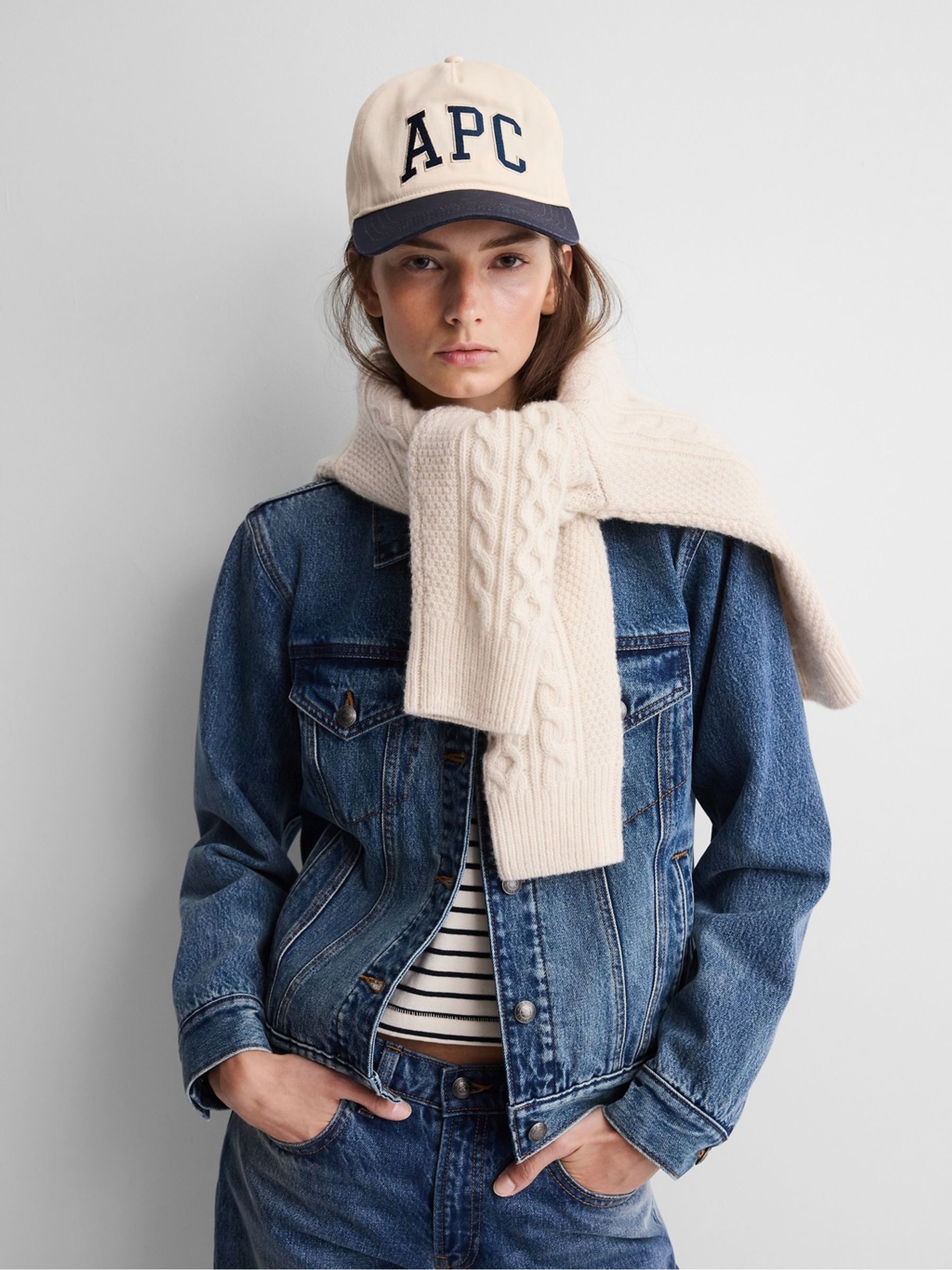 Gap x A.P.C. Blue/Cream Logo Baseball Cap - Image 2 of 6