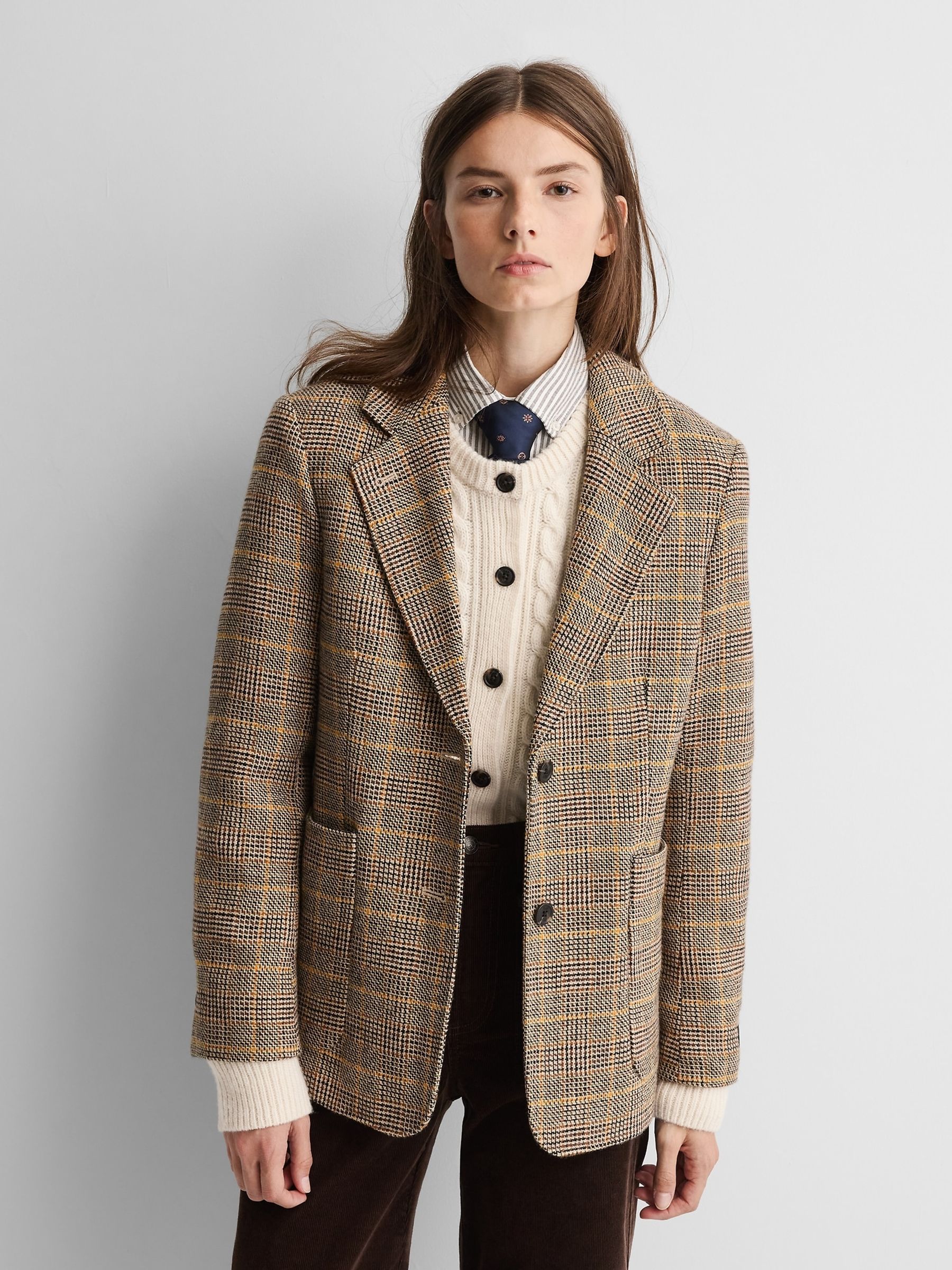 Gap x A.P.C. Brown Wool-Blend Relaxed Blazer - Image 1 of 7
