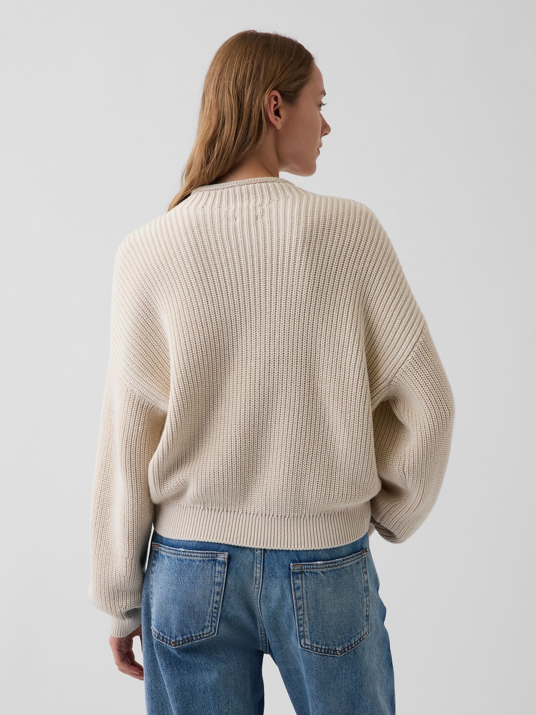 Cream Oversized Rolled Neck Jumper - Image 2 of 6