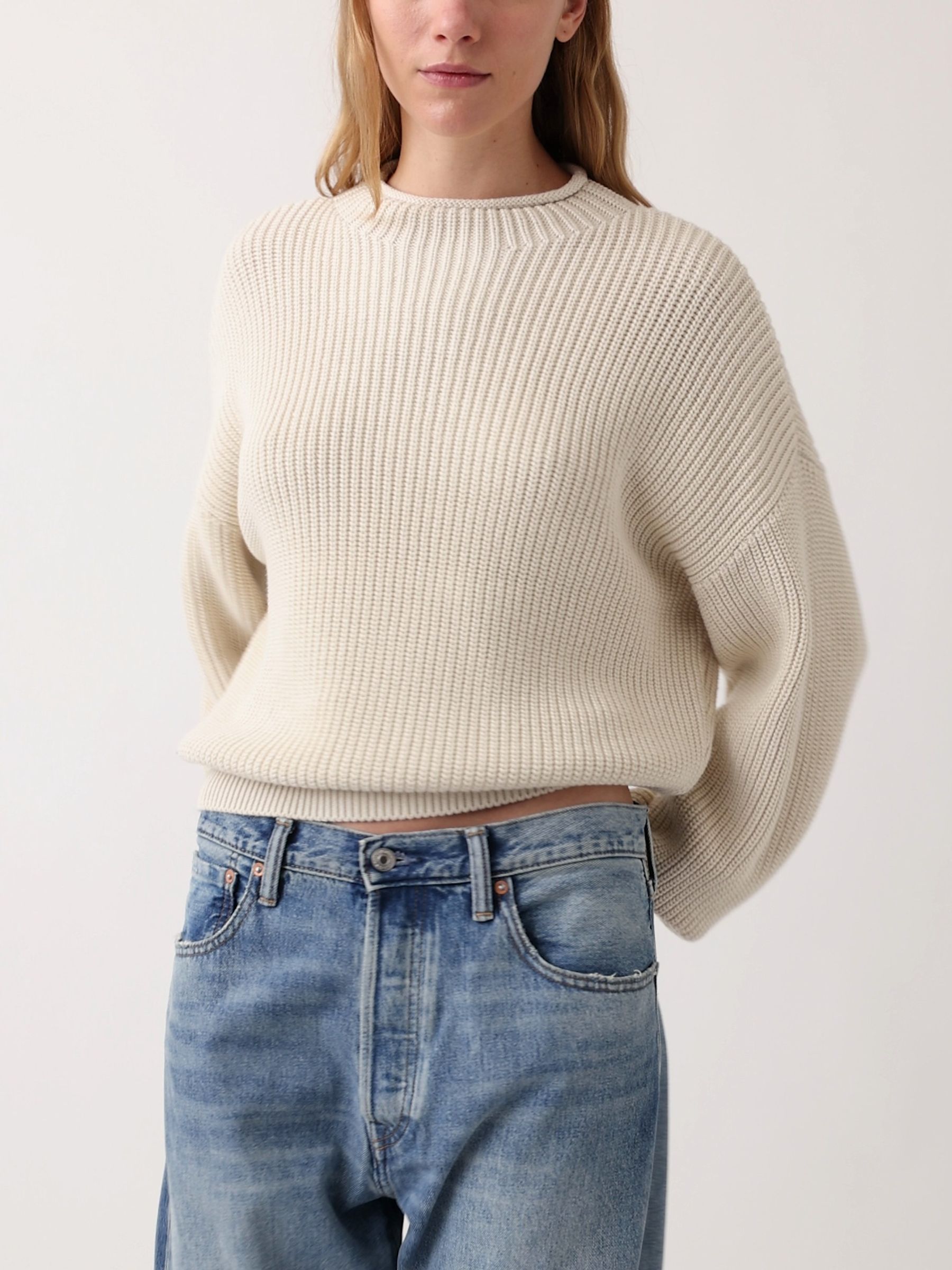 Cream Oversized Rolled Neck Jumper - Image 4 of 6
