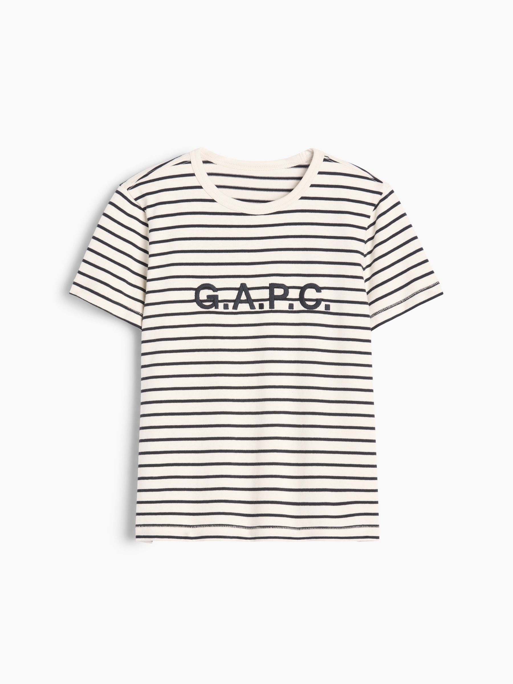 Gap x A.P.C. Cream Stripe Logo T-Shirt - Image 6 of 8
