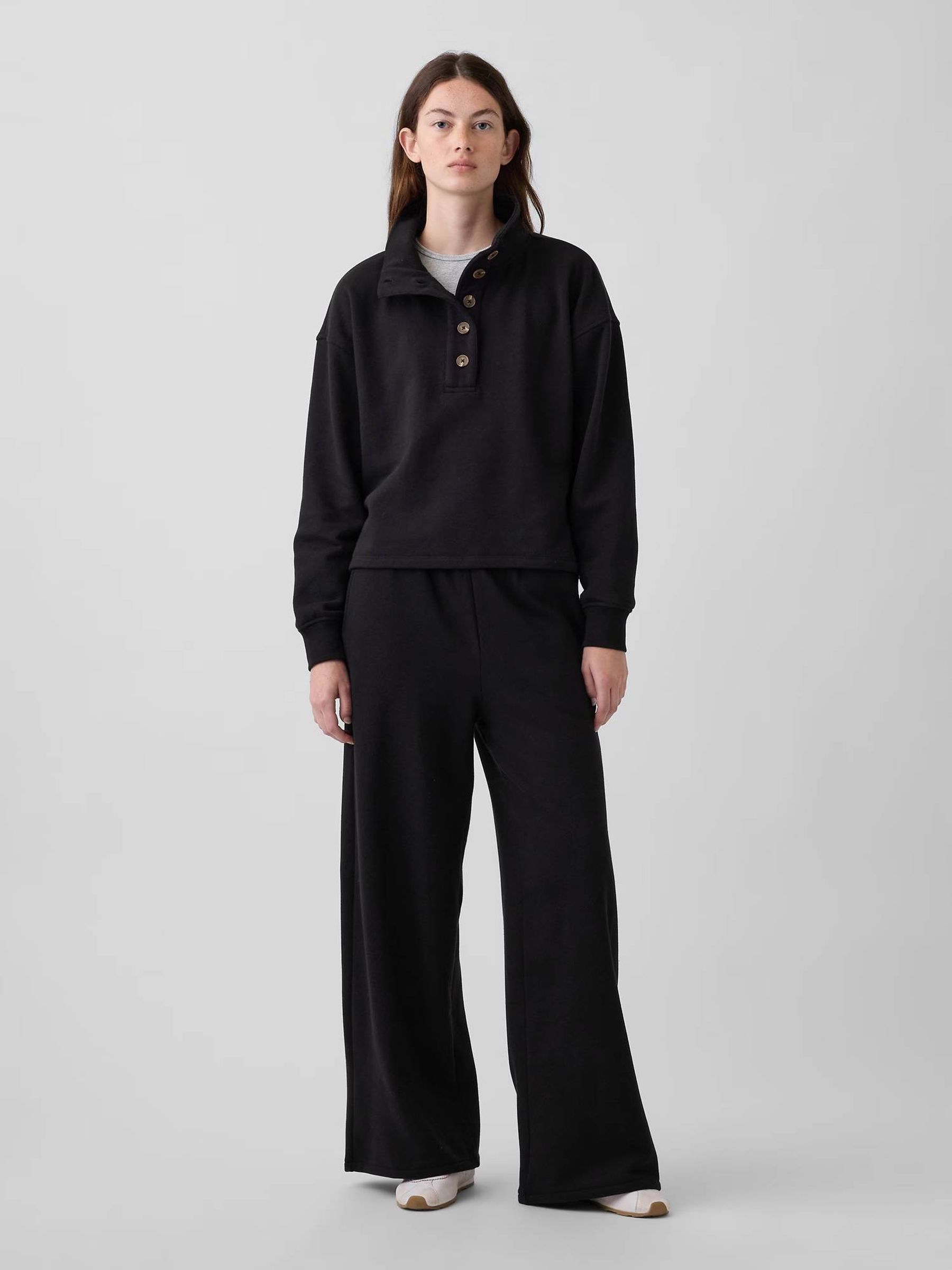Black Vintage Soft Oversized Henley Pullover - Image 4 of 6