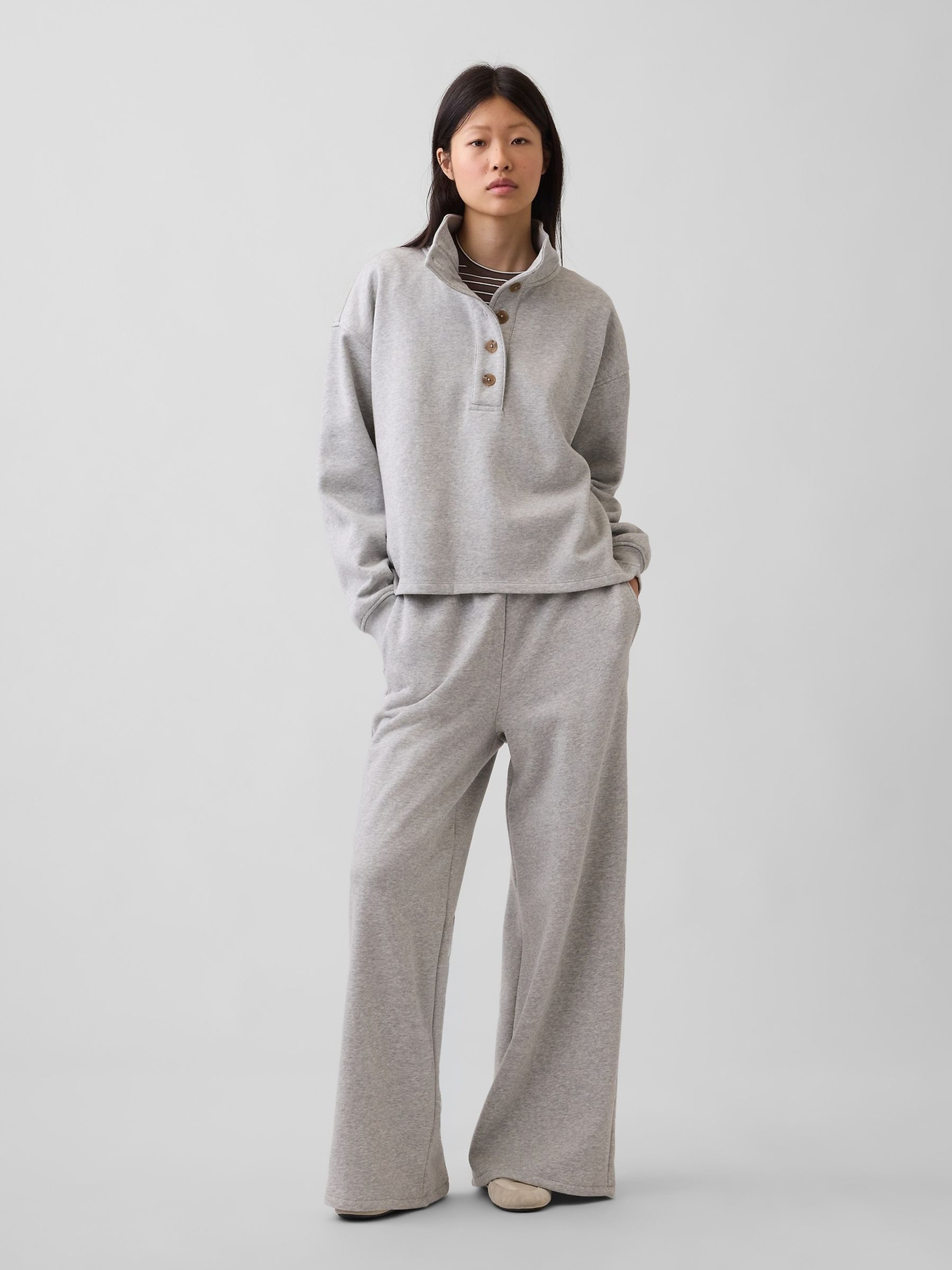 Grey Vintage Soft Oversized Henley Pullover - Image 4 of 5