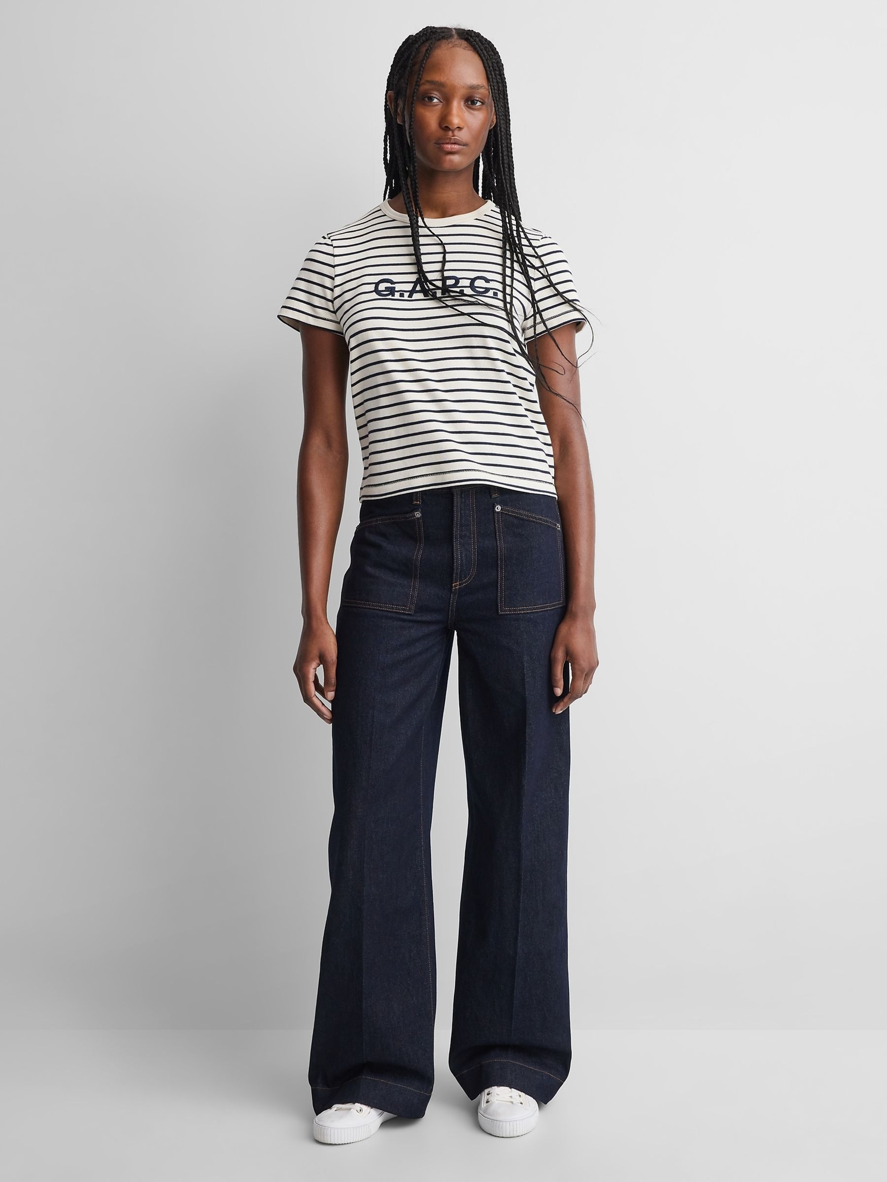 Gap x A.P.C. Dark Wash High Waisted Stride Jeans - Image 1 of 7
