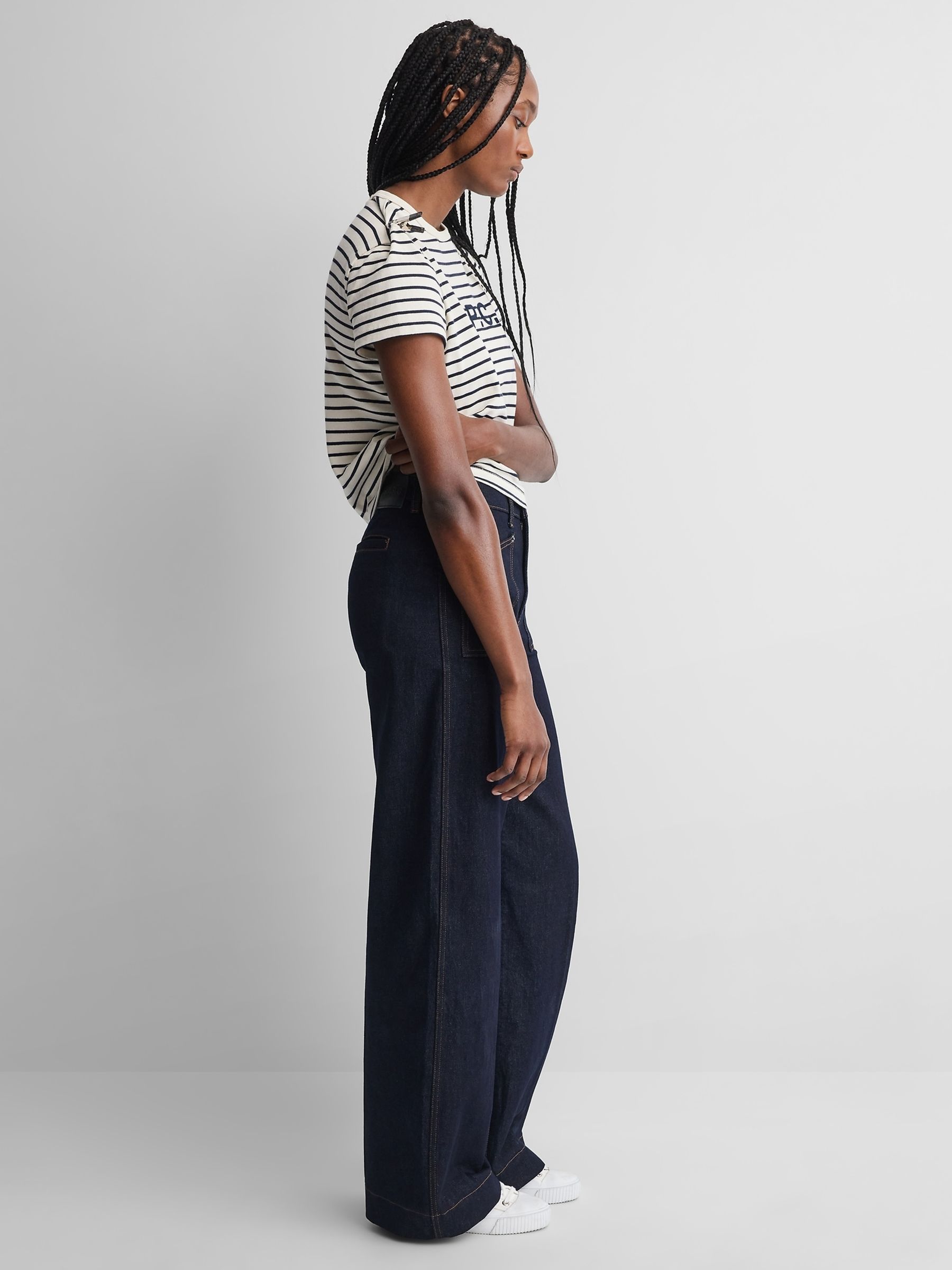 Gap x A.P.C. Dark Wash High Waisted Stride Jeans - Image 4 of 7