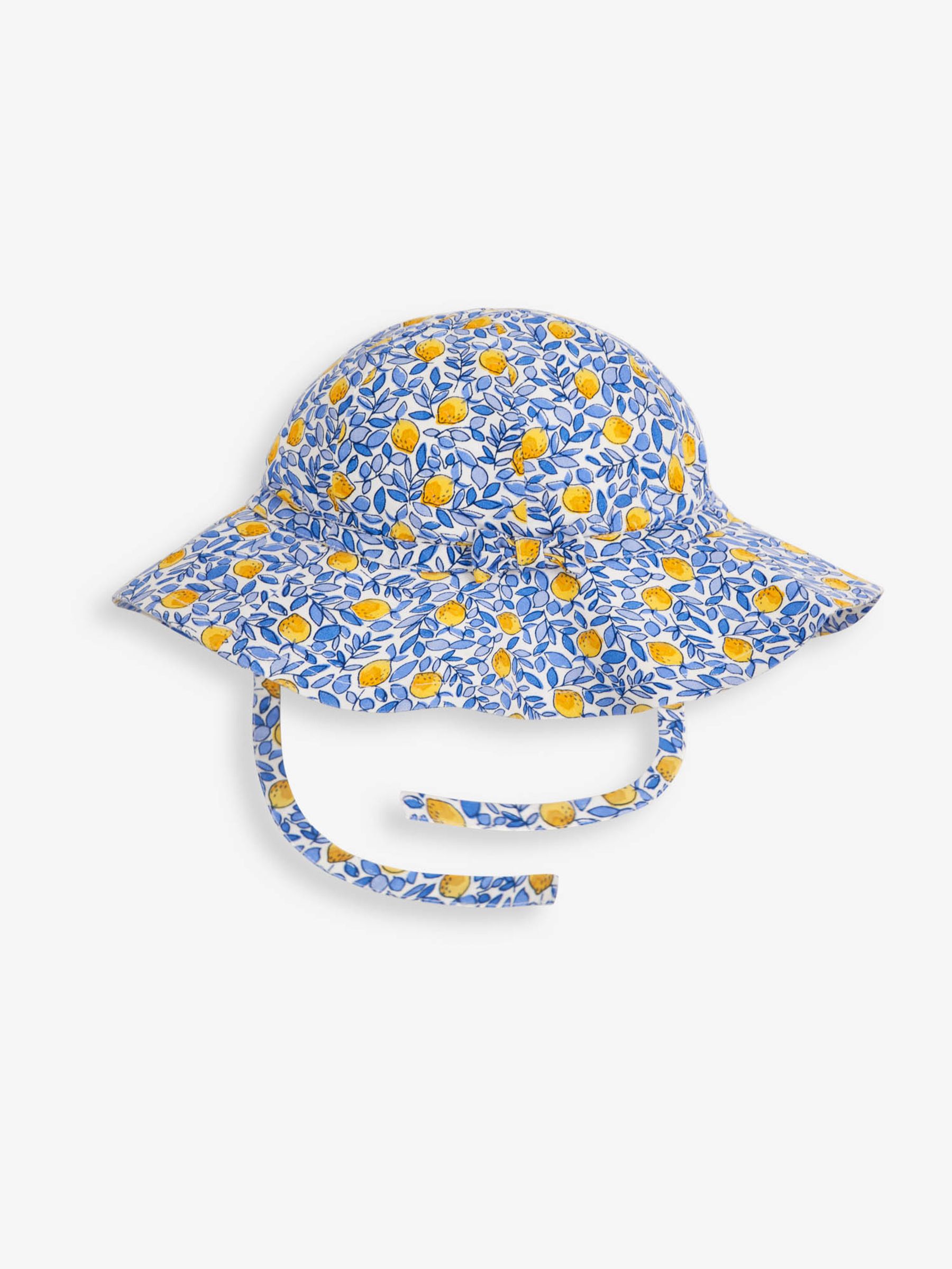 White Girls' Lemon Bloom Floppy Sun Hat - Image 1 of 2