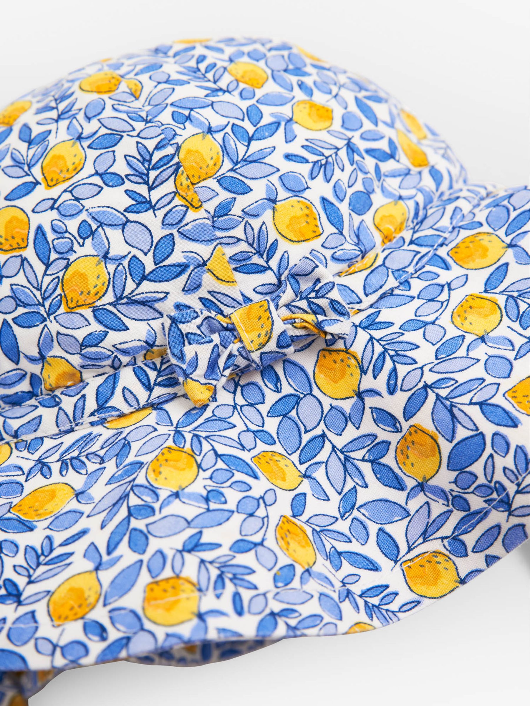 White Girls' Lemon Bloom Floppy Sun Hat - Image 2 of 2