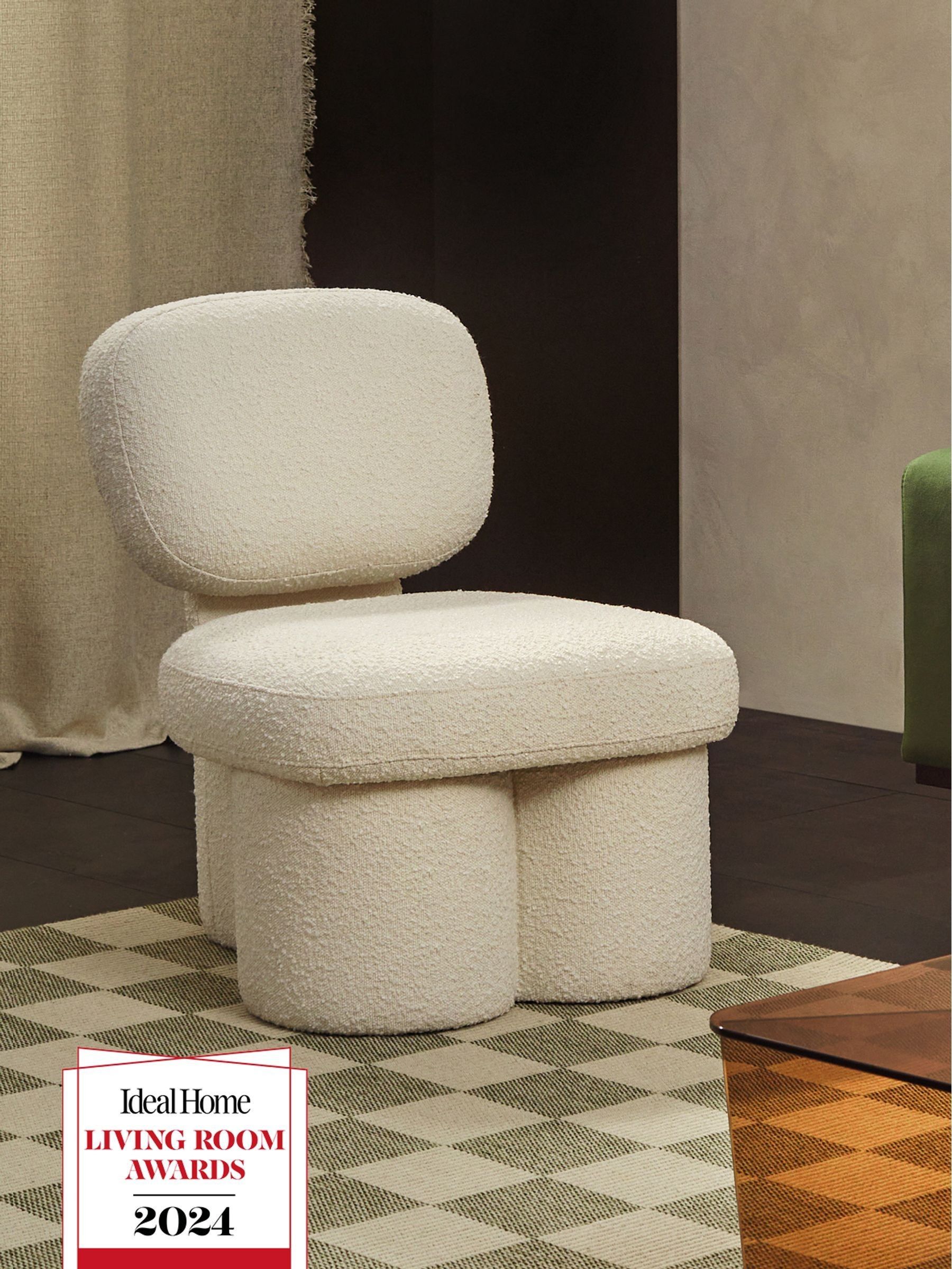 Thea Accent Chair in Ivory Boucle - Image 1 of 6