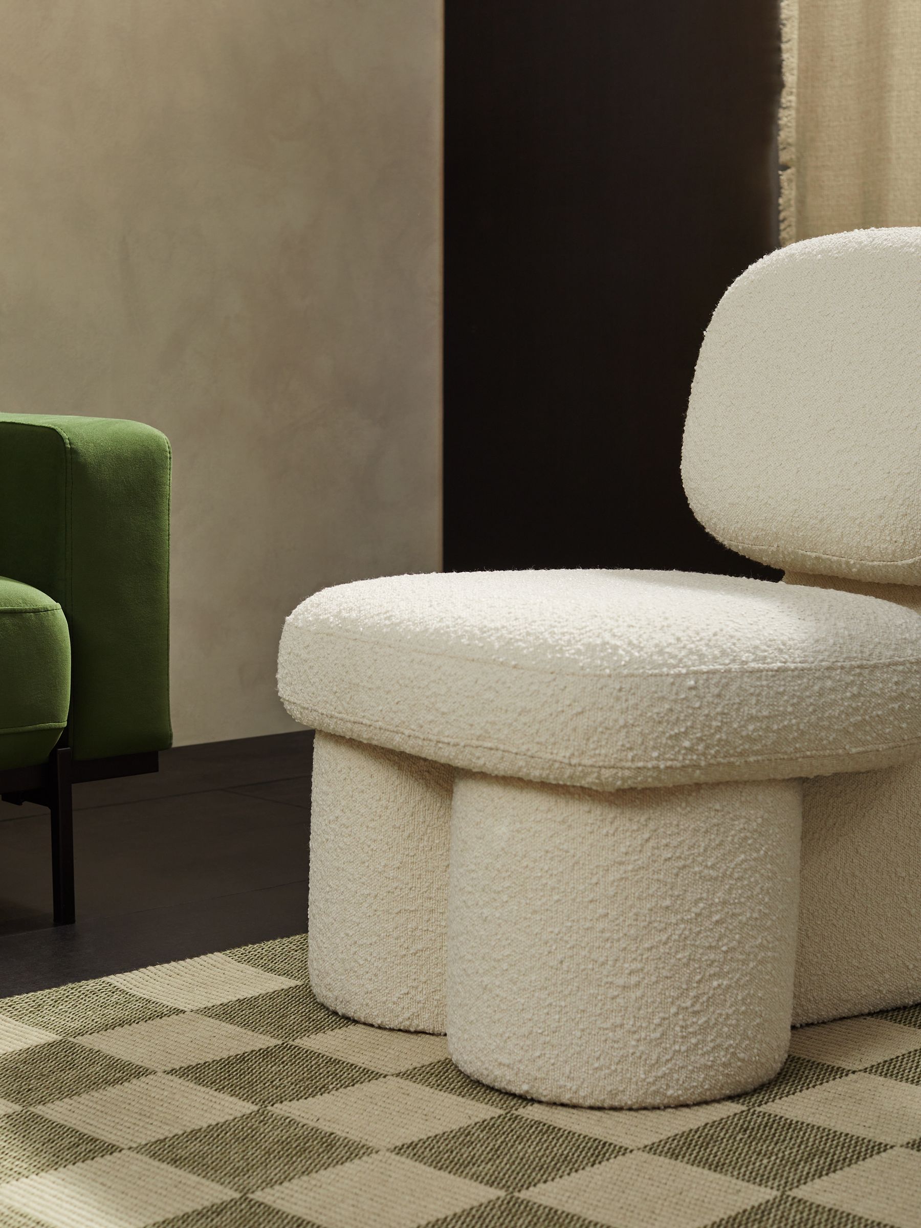 Thea Accent Chair in Ivory Boucle - Image 4 of 6