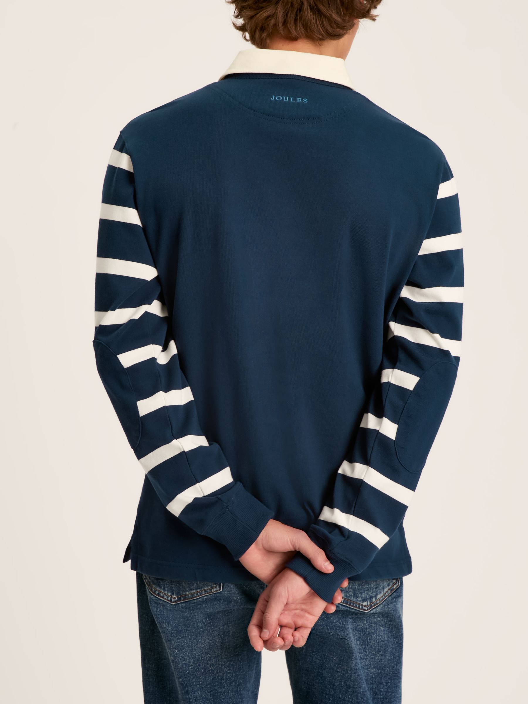 Embroidered Navy Blue Classic Rugby Shirt - Image 3 of 9