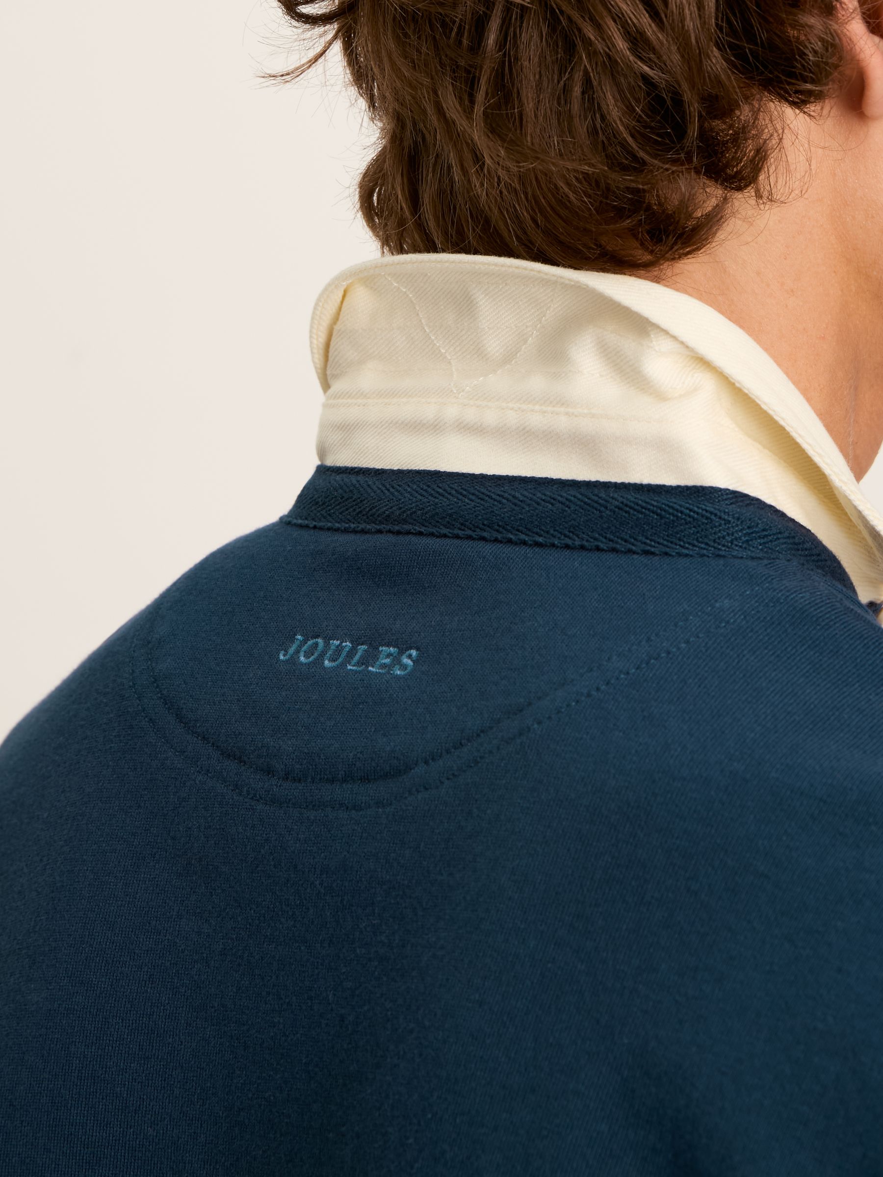 Embroidered Navy Blue Classic Rugby Shirt - Image 7 of 9