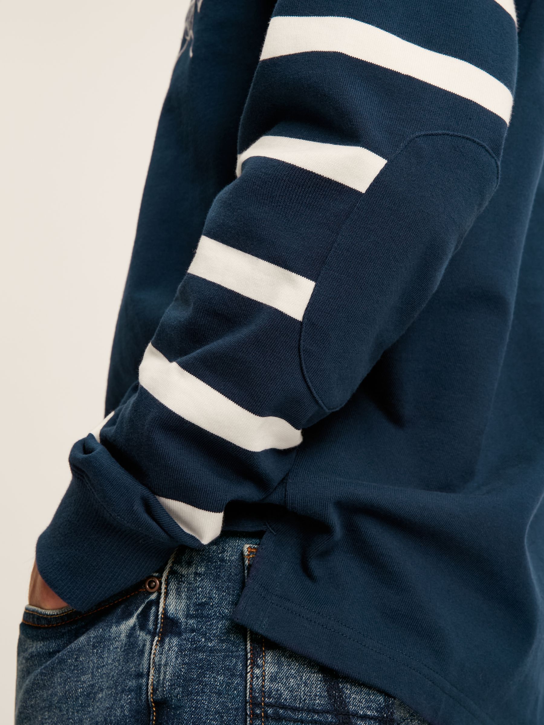 Embroidered Navy Blue Classic Rugby Shirt - Image 8 of 9