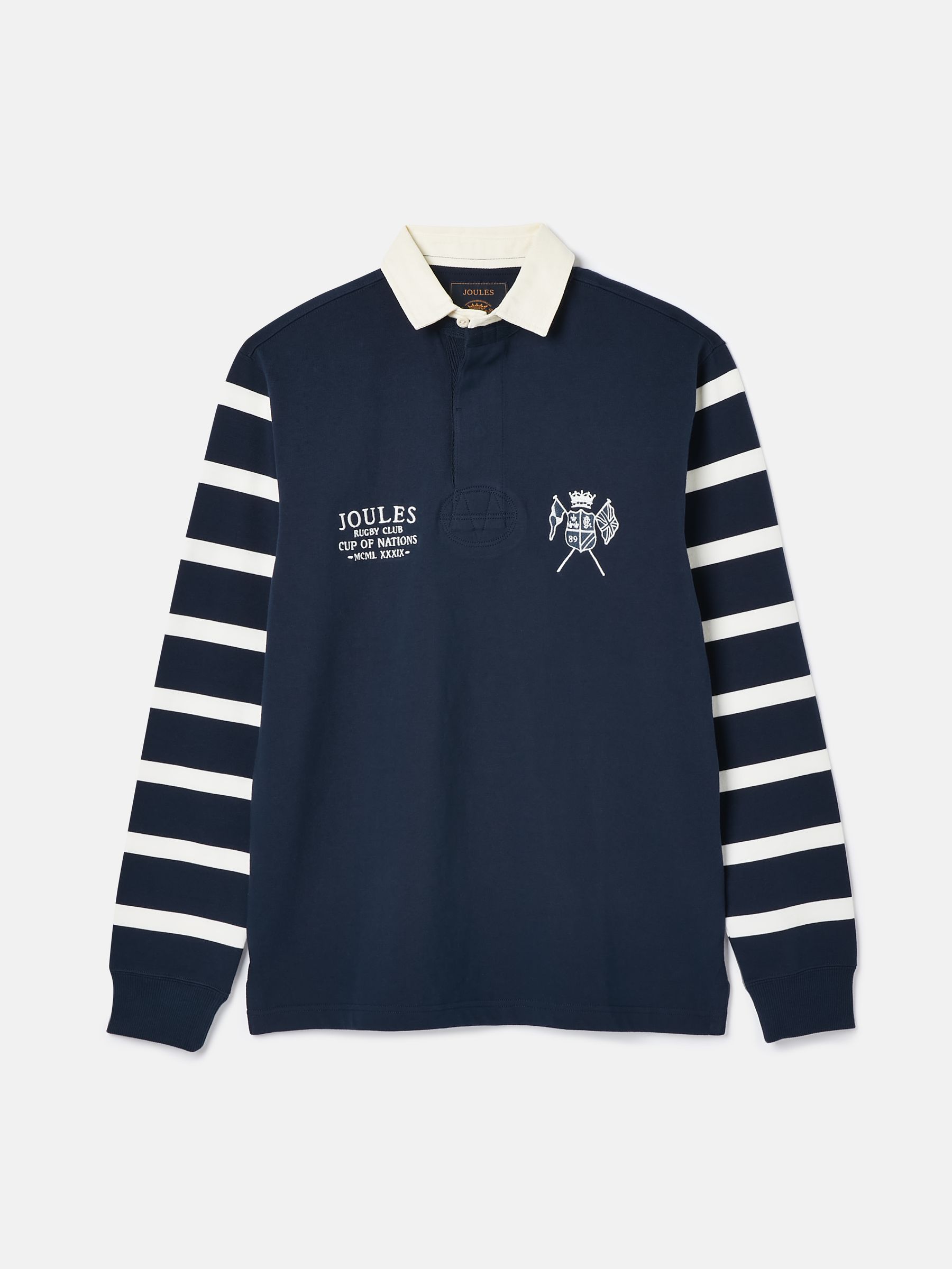 Embroidered Navy Blue Classic Rugby Shirt - Image 9 of 9