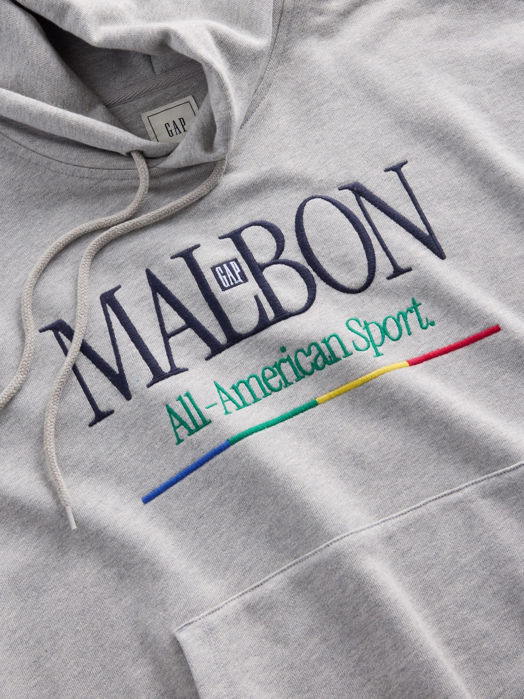 Gap x Malbon Grey Heavyweight Logo Hoodie - Image 11 of 12
