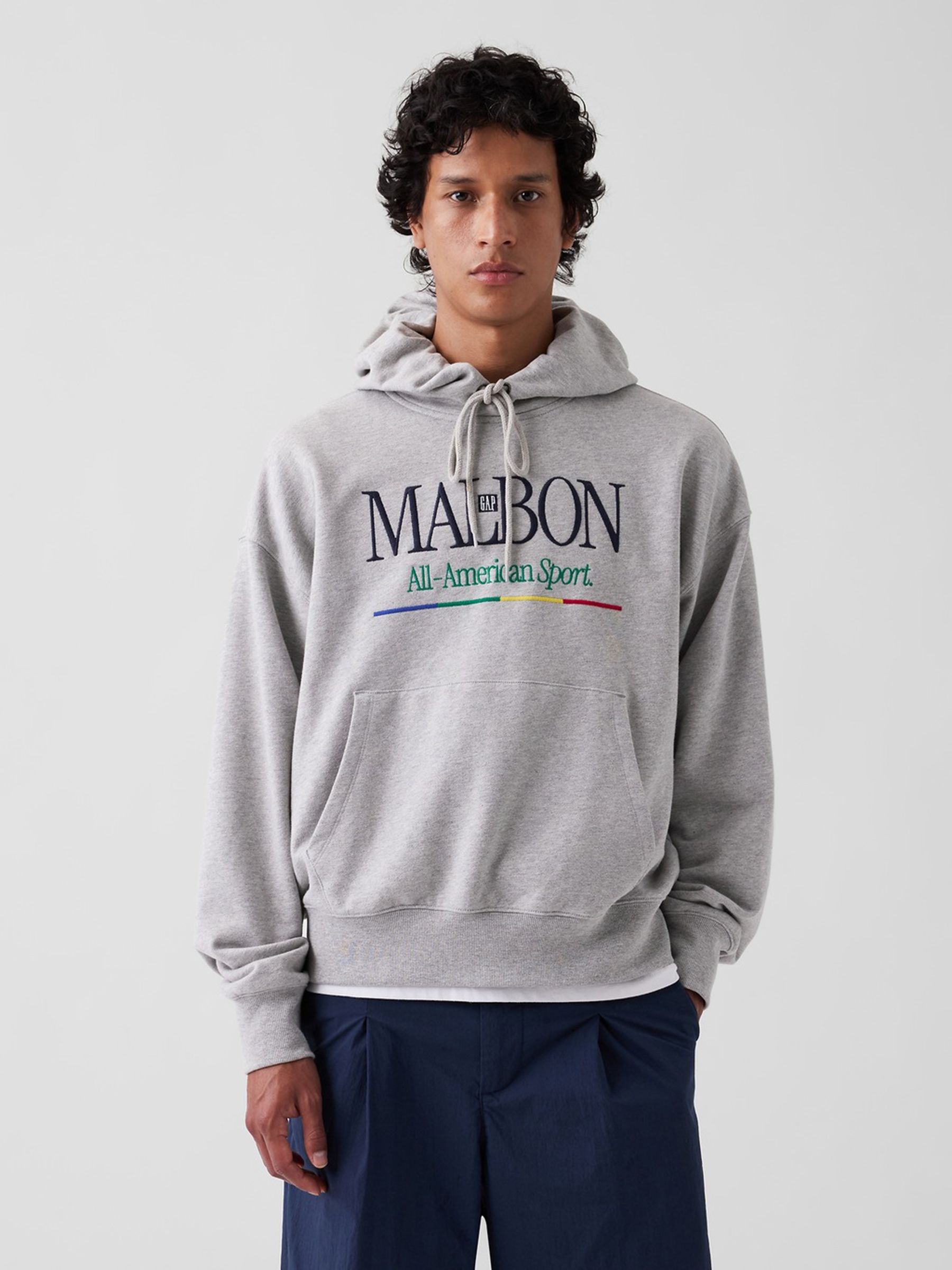 Gap x Malbon Grey Heavyweight Logo Hoodie - Image 4 of 12