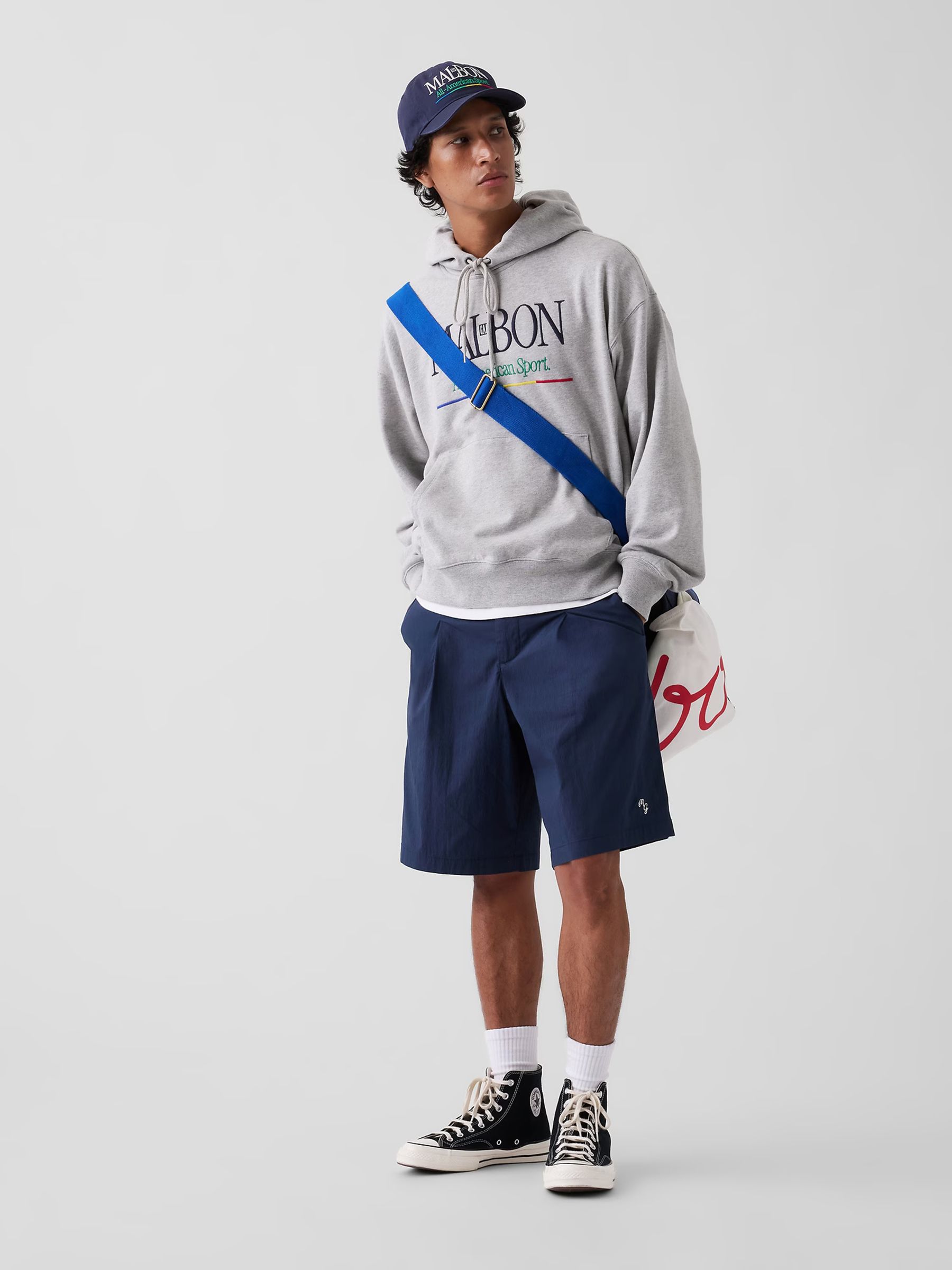 Gap x Malbon Grey Heavyweight Logo Hoodie - Image 5 of 12