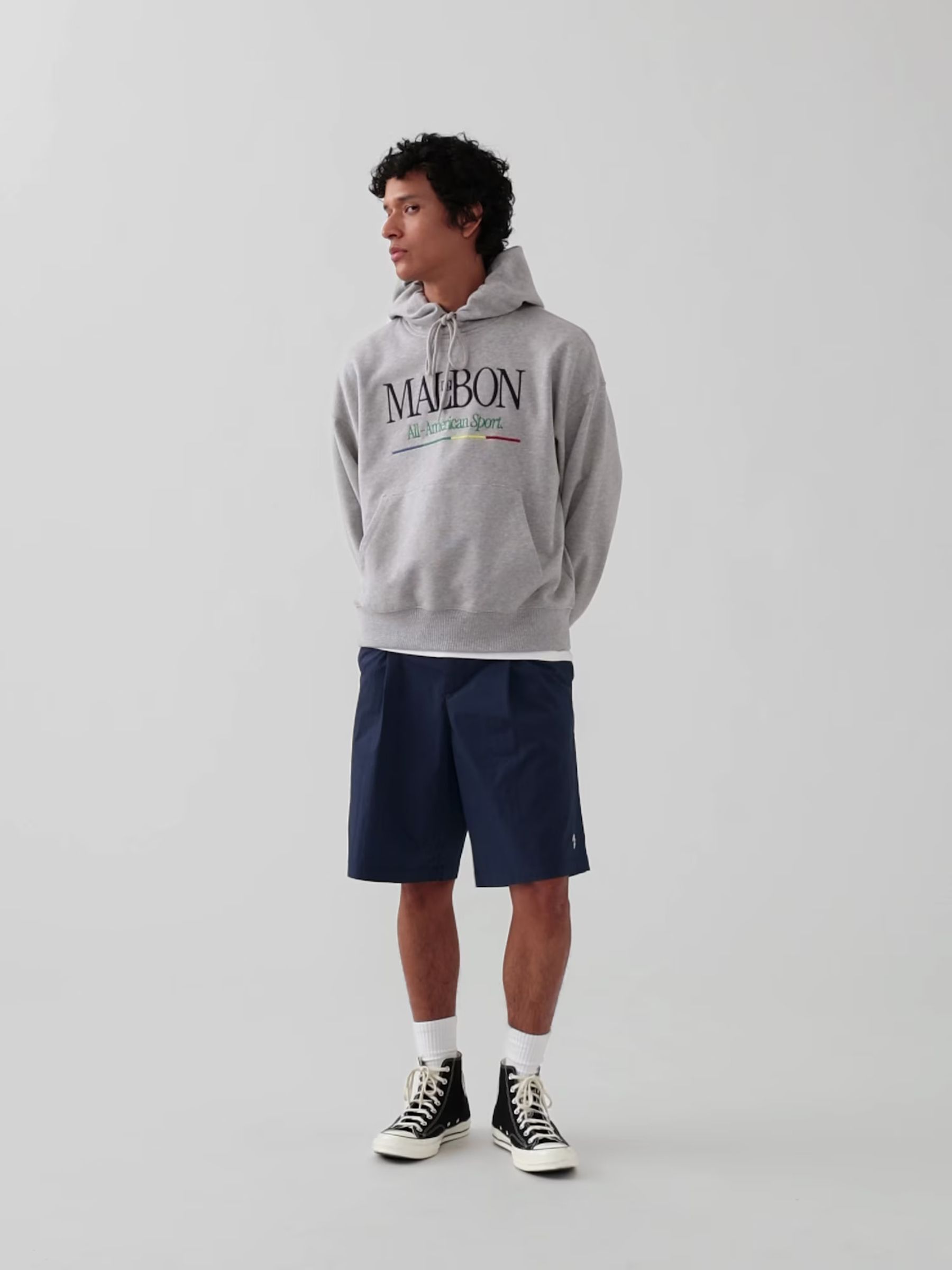 Gap x Malbon Grey Heavyweight Logo Hoodie - Image 6 of 12