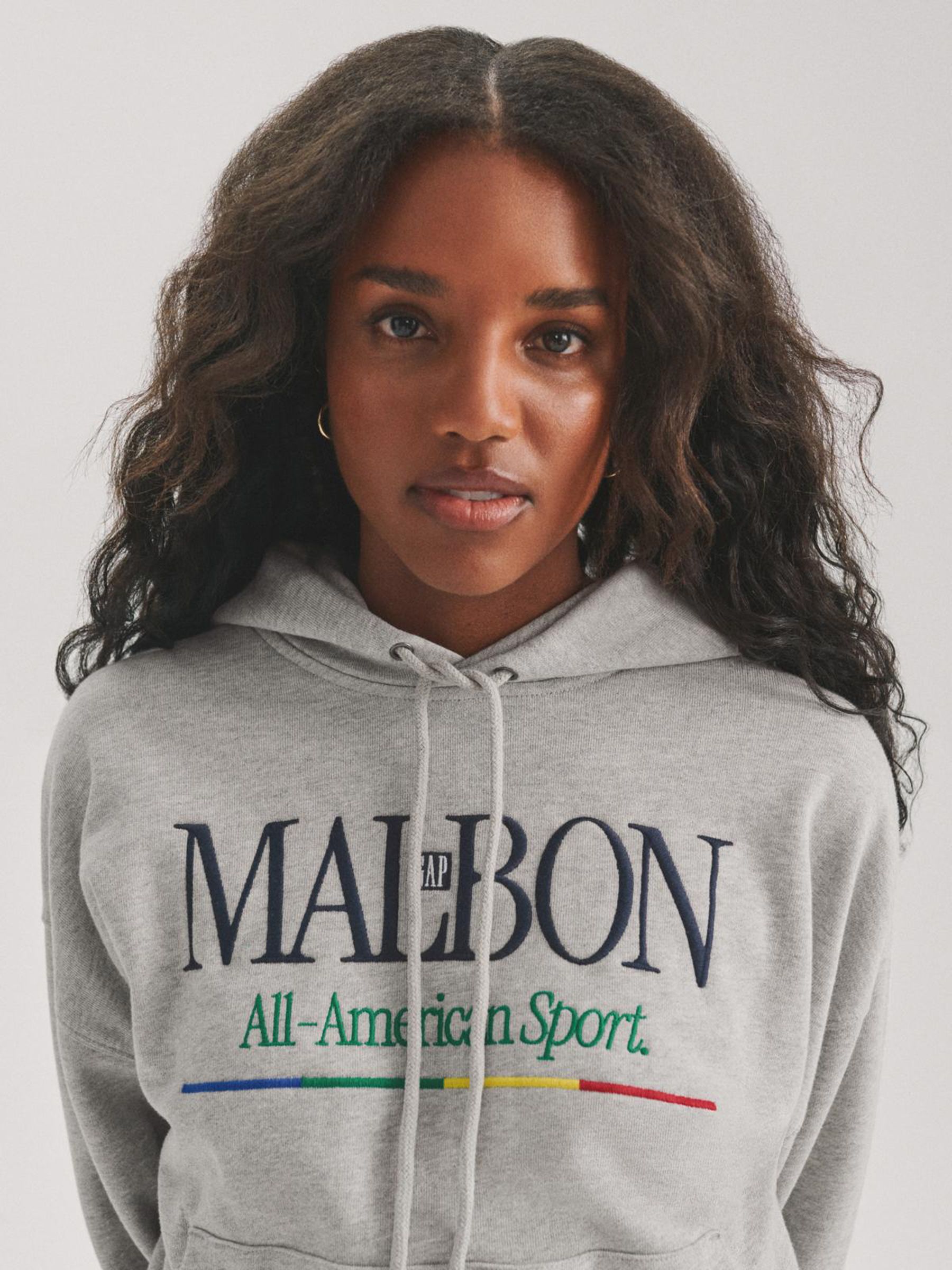 Gap x Malbon Grey Heavyweight Logo Hoodie - Image 9 of 12