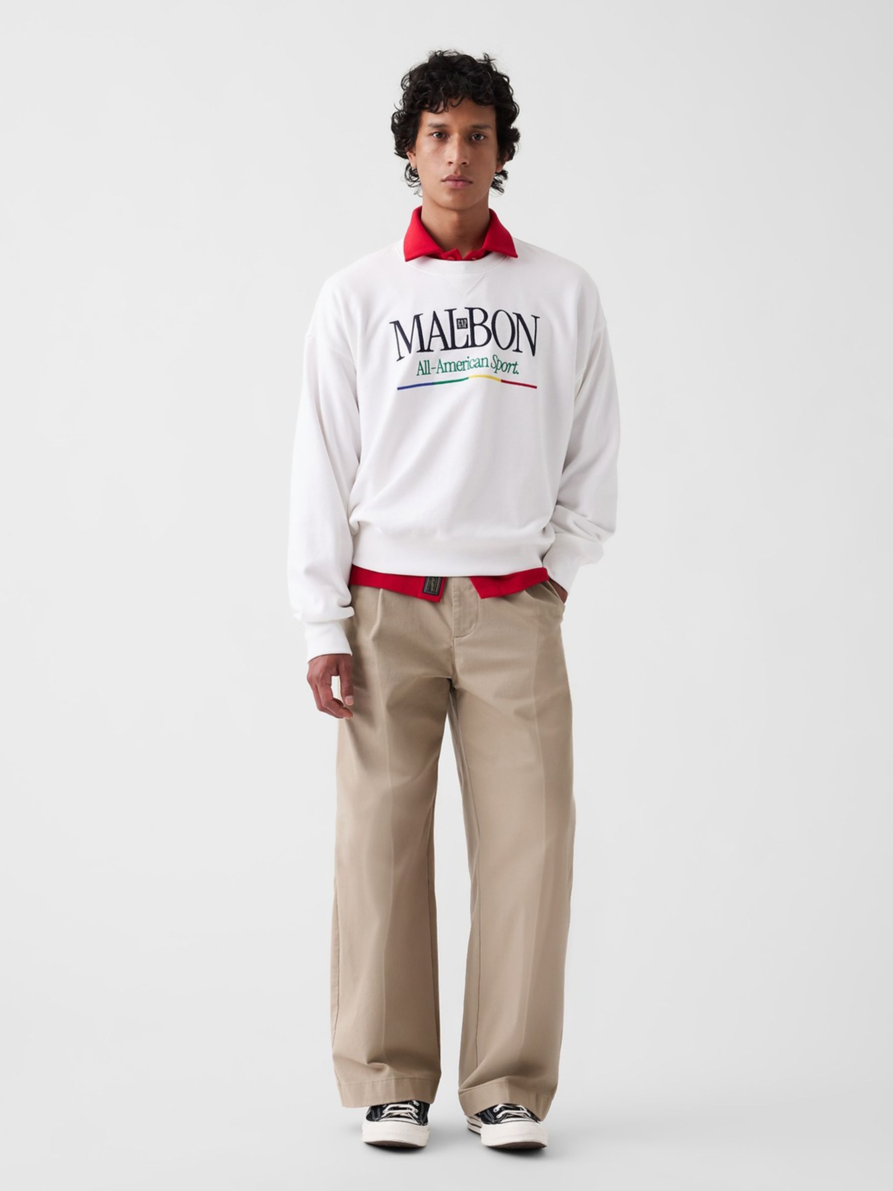 Gap x Malbon White Heavyweight Logo Sweatshirt - Image 3 of 7