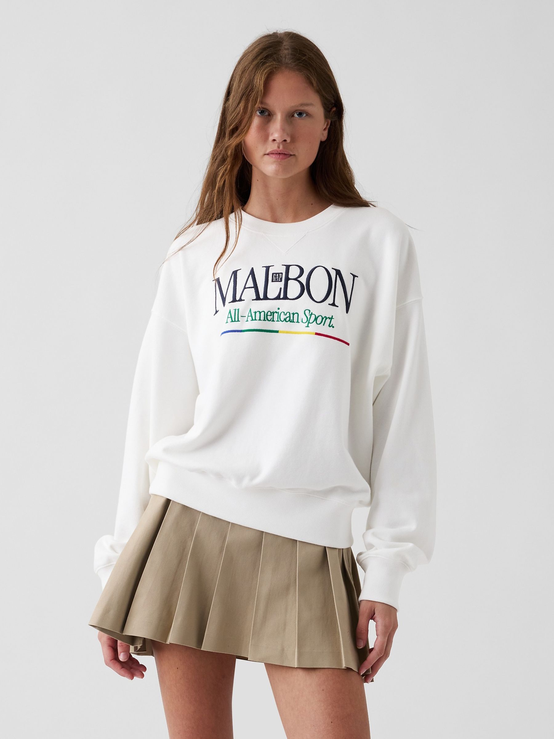 Gap x Malbon White Heavyweight Logo Sweatshirt - Image 4 of 7