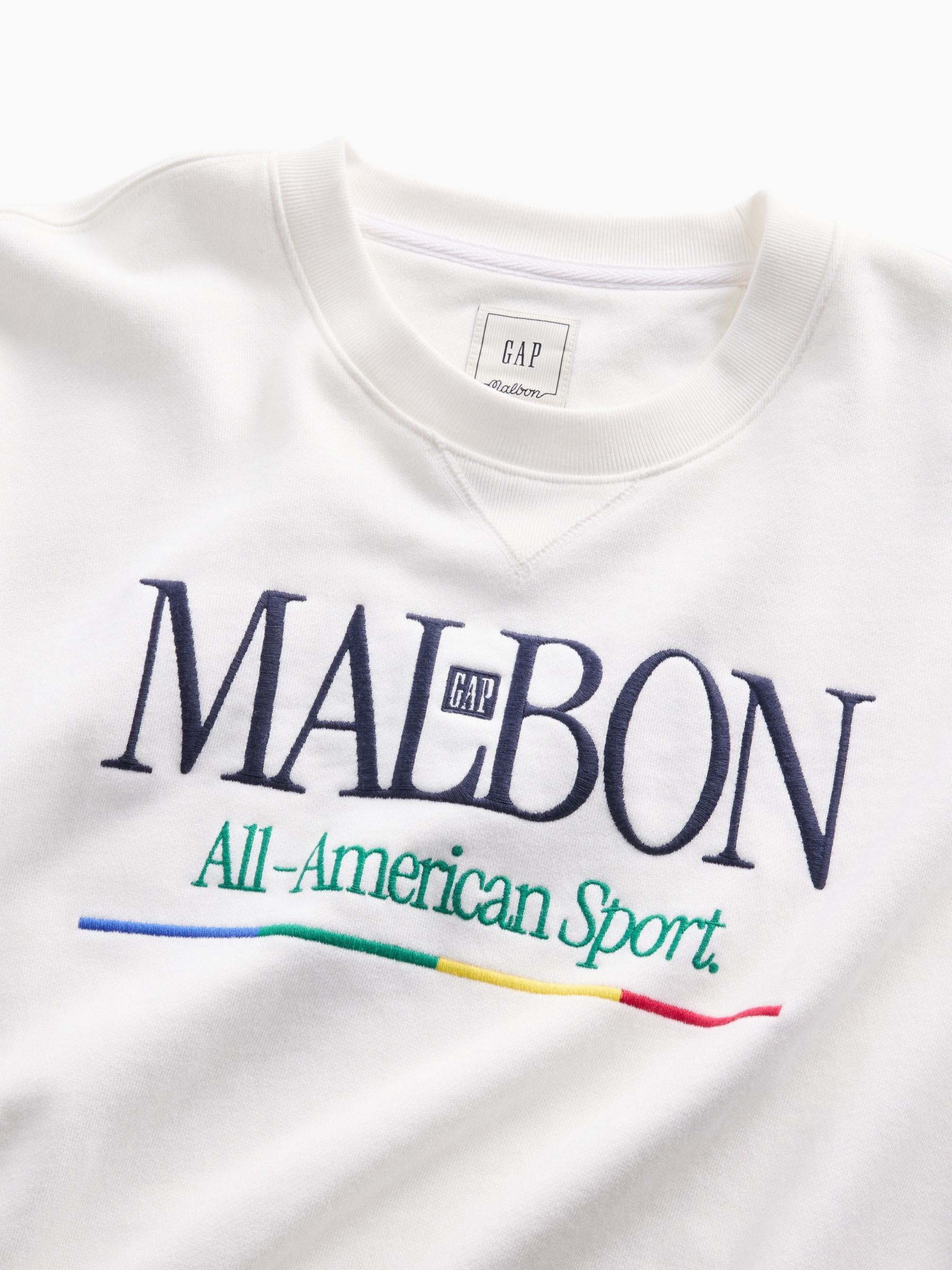 Gap x Malbon White Heavyweight Logo Sweatshirt - Image 6 of 7