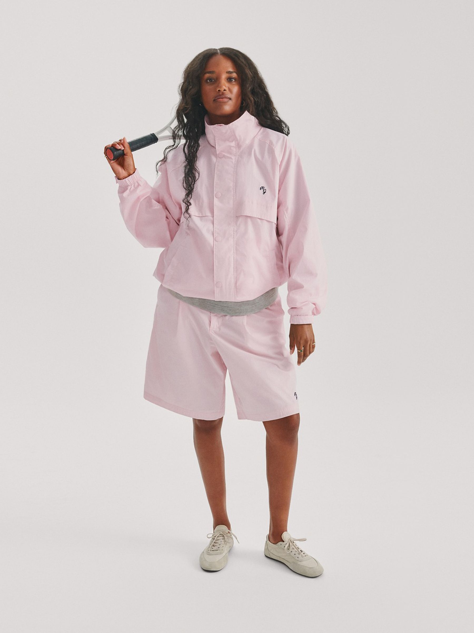 Gap x Malbon Pink Textured Poplin Anorak Jacket - Image 2 of 8