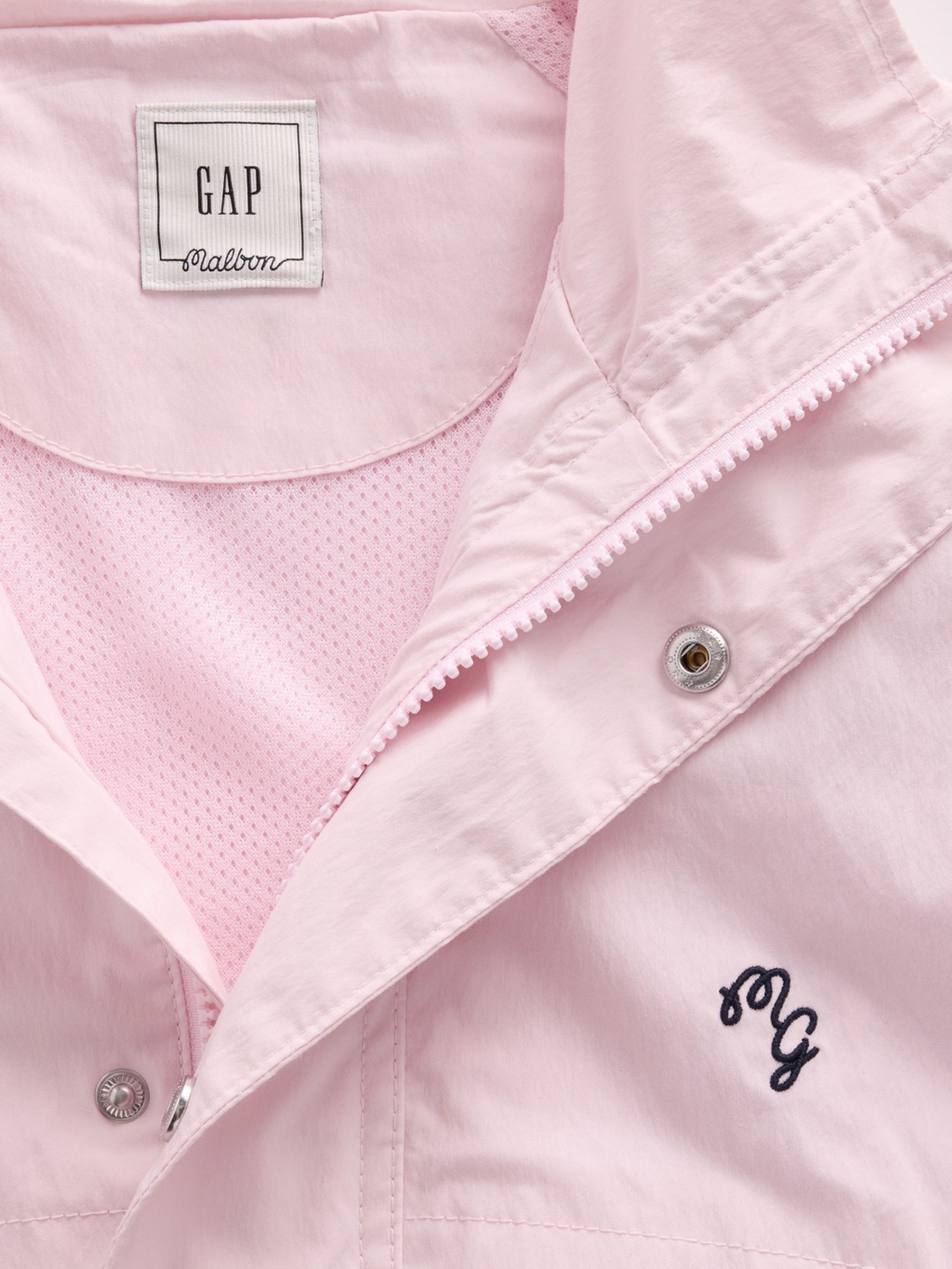 Gap x Malbon Pink Textured Poplin Anorak Jacket - Image 7 of 8