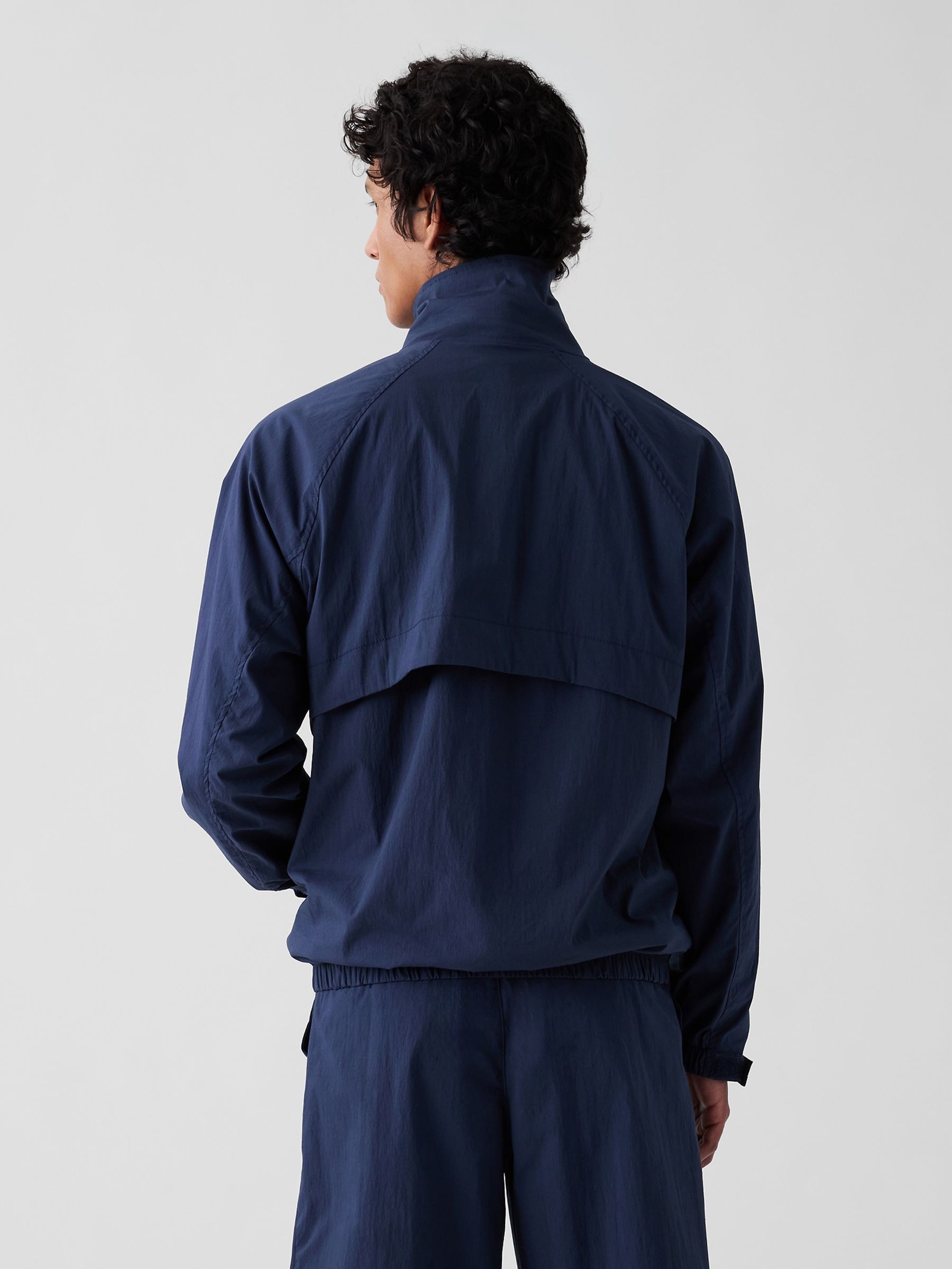 Gap x Malbon Navy Textured Poplin Anorak Jacket - Image 4 of 10