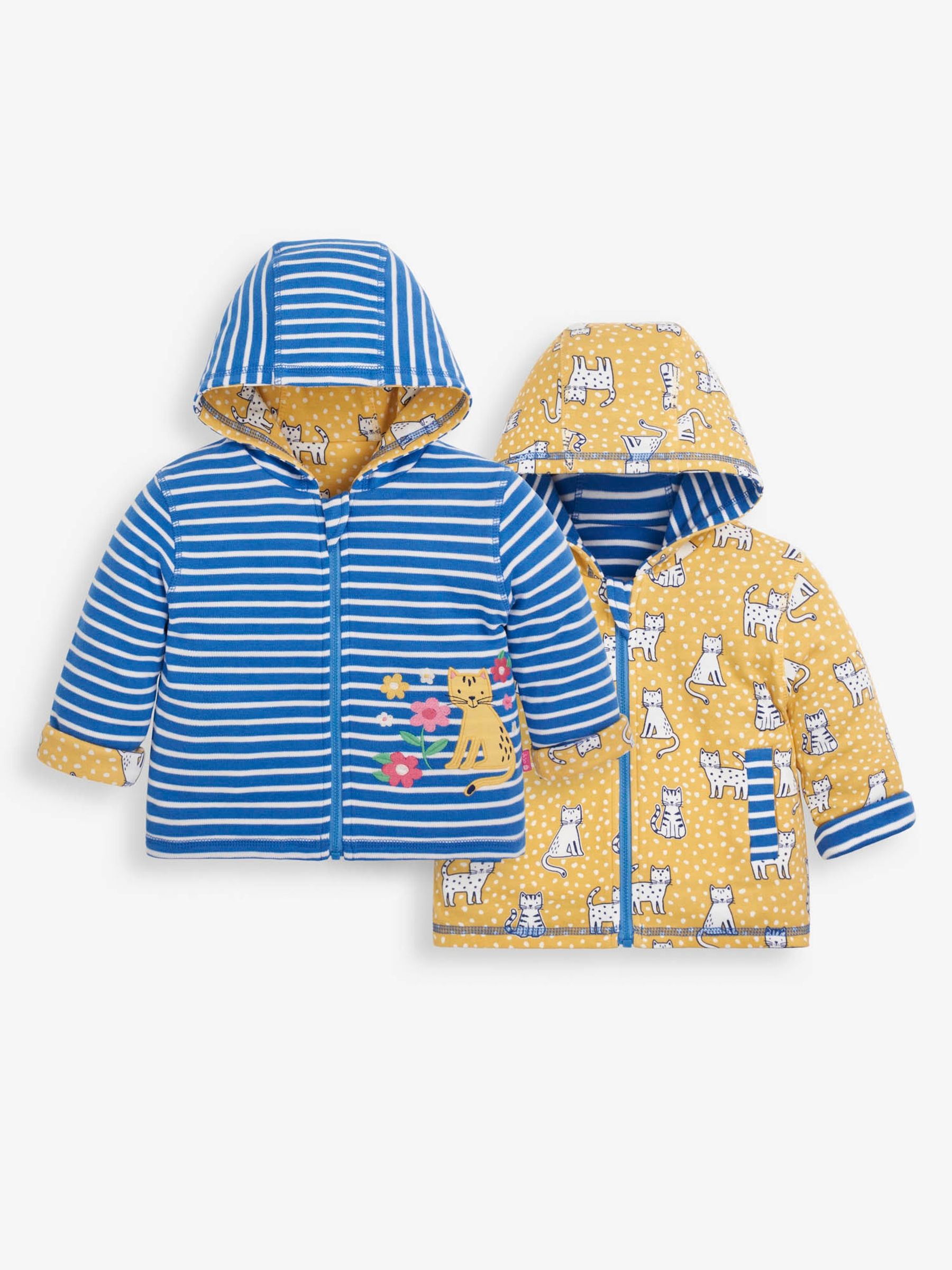 Blue Girls' Cat Appliqué Reversible Hoodie - Image 1 of 5