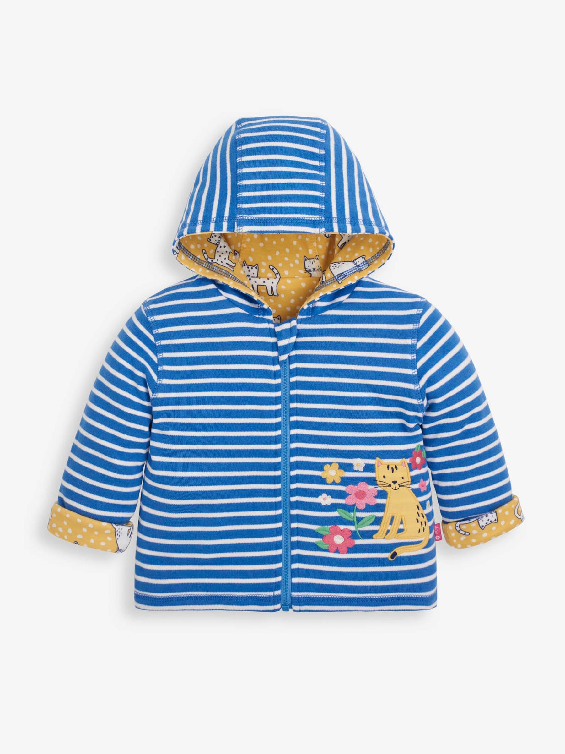 Blue Girls' Cat Appliqué Reversible Hoodie - Image 3 of 5