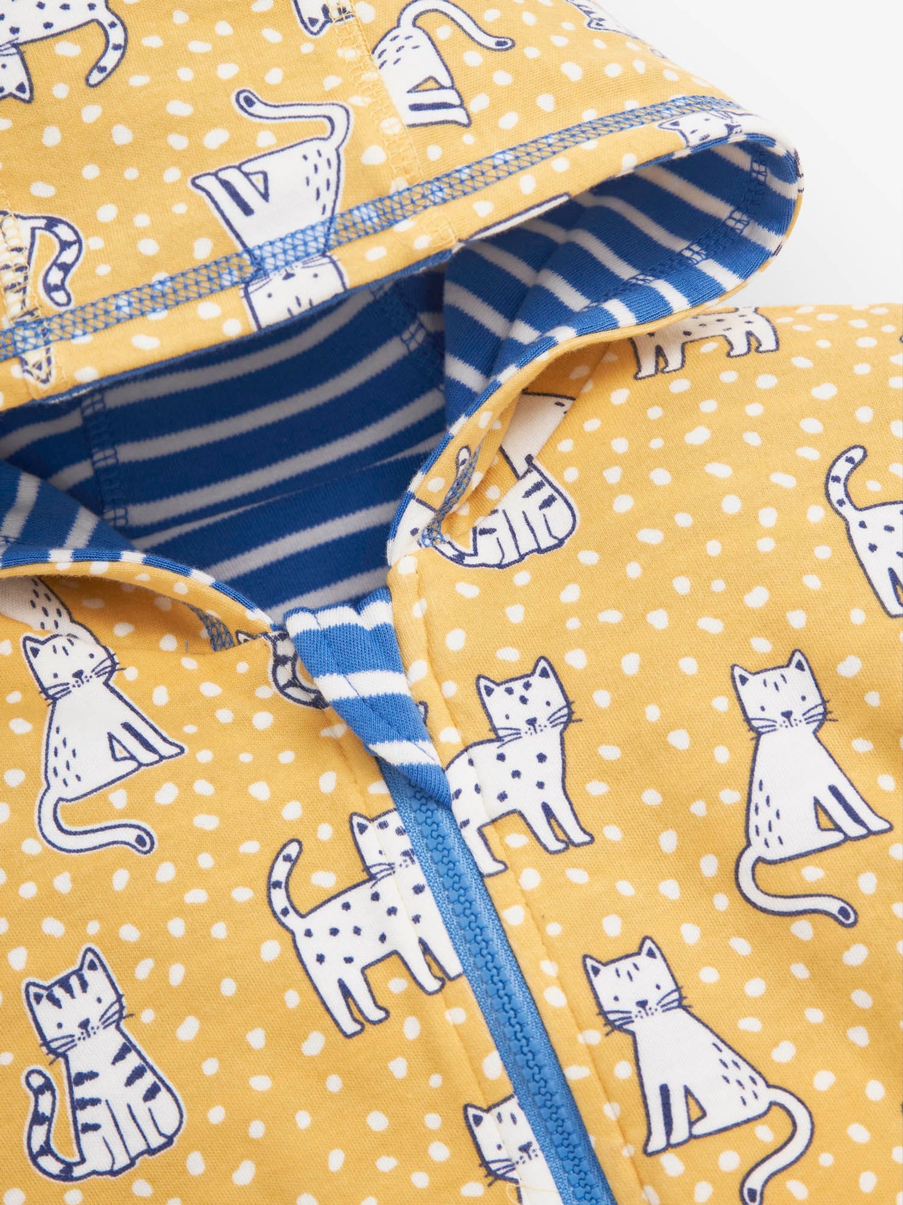 Blue Girls' Cat Appliqué Reversible Hoodie - Image 4 of 5