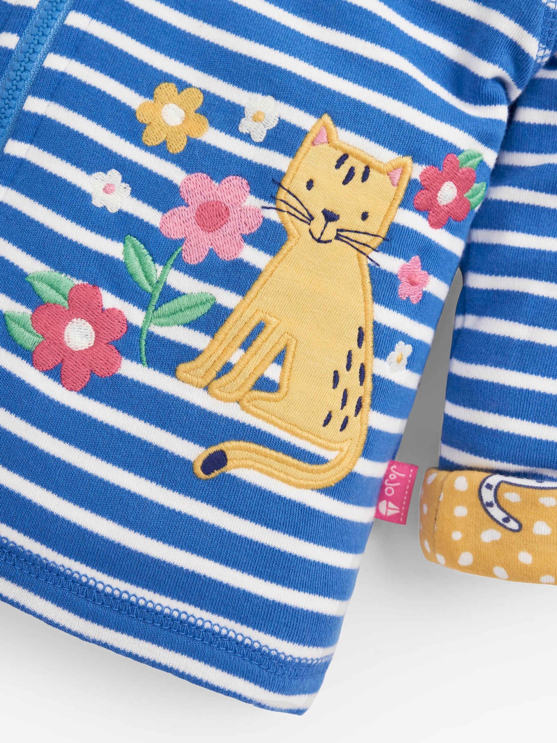 Blue Girls' Cat Appliqué Reversible Hoodie - Image 5 of 5
