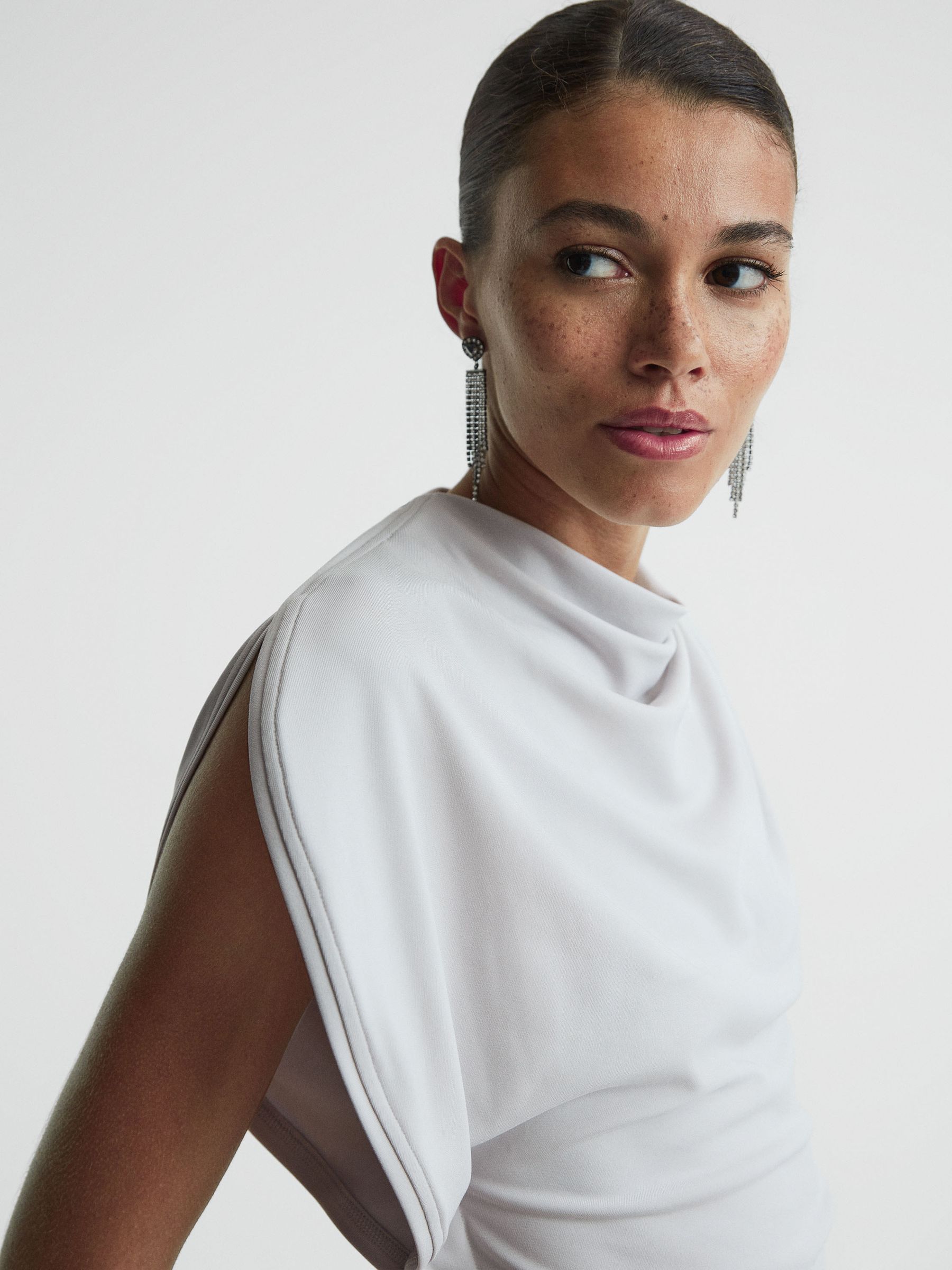 Asymmetrisch fallendes Top, Silberfarben - Bild 1 von 5