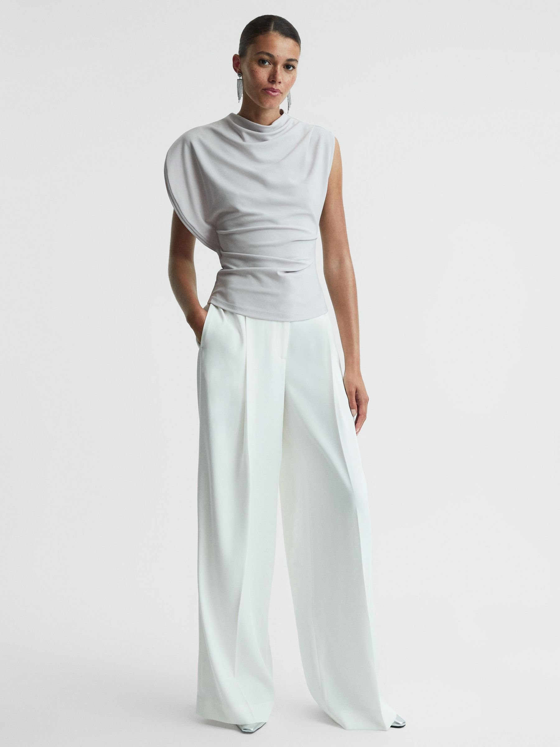 Asymmetrisch fallendes Top, Silberfarben - Bild 3 von 5
