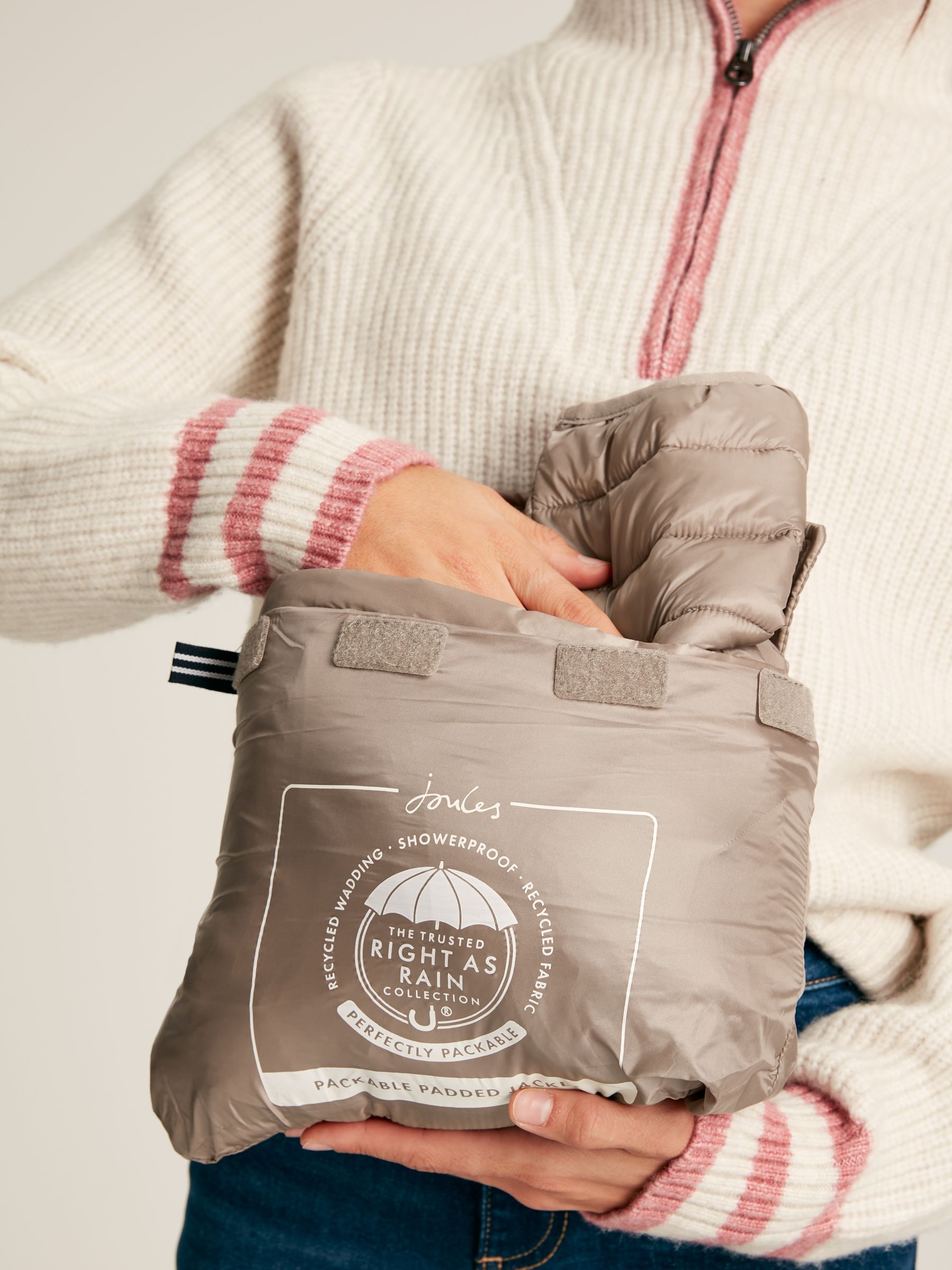 Bramley Silver Tone Showerproof Packable Padded Coat - Image 6 of 9