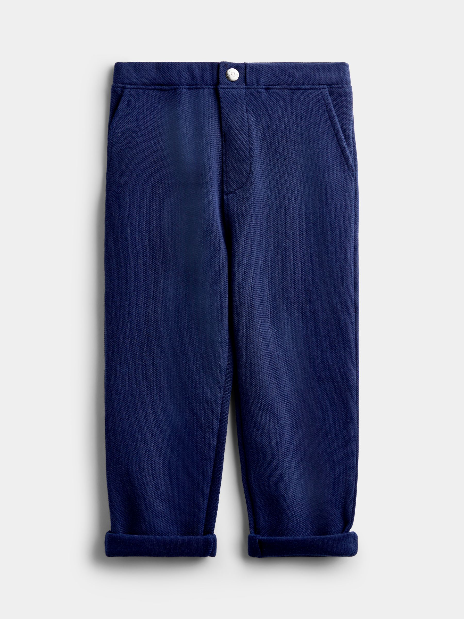 Navy Blue Smart Jersey Trousers - Image 1 of 4 Navy Blue Smart Jersey Trousers - Image 1 of 4