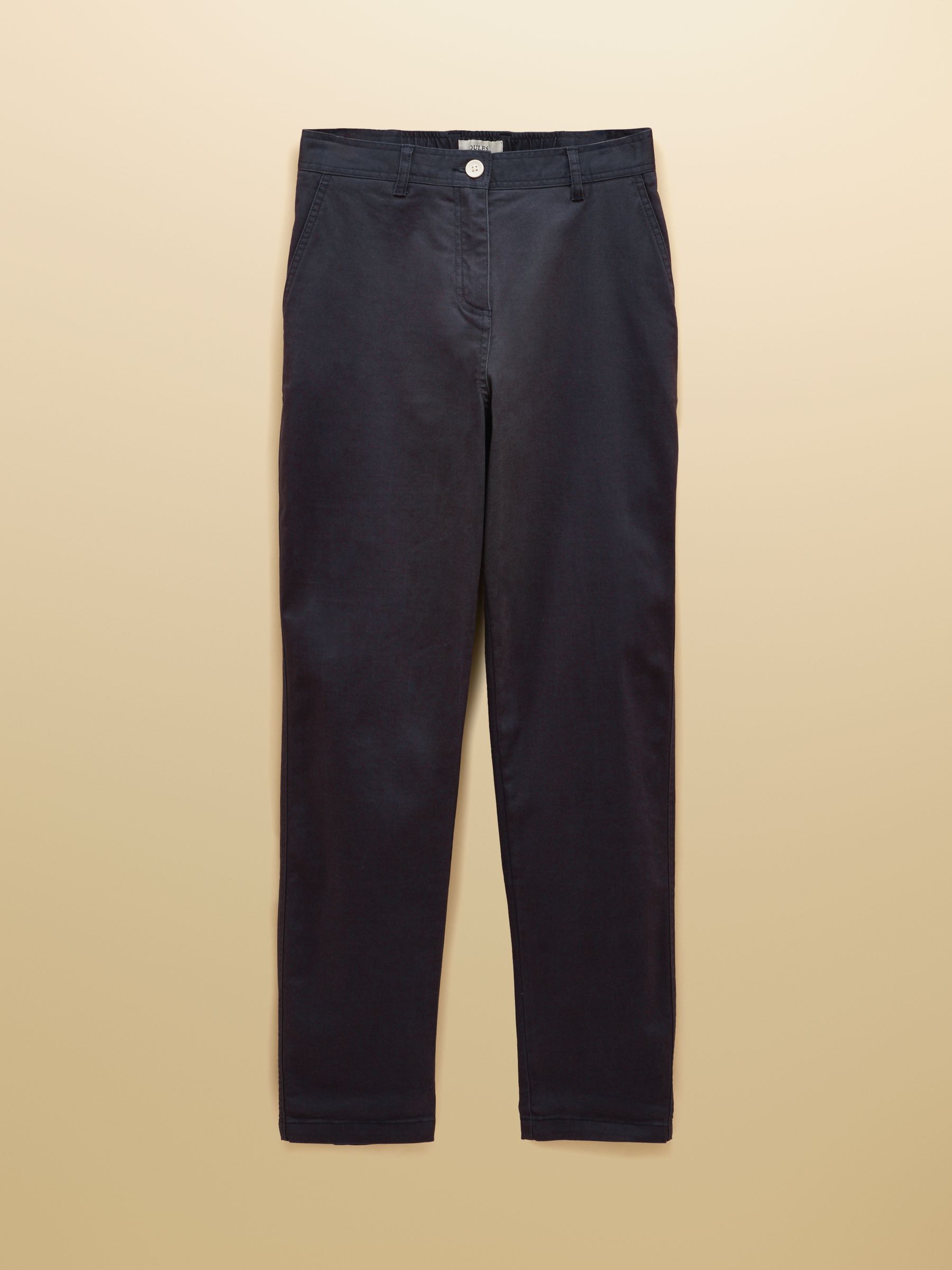 Navy Blue Slim Fit Chino Trousers with Elasticated Waist - Image 9 of 9 Navy Blue Slim Fit Chino Trousers with Elasticated Waist - Image 9 of 9