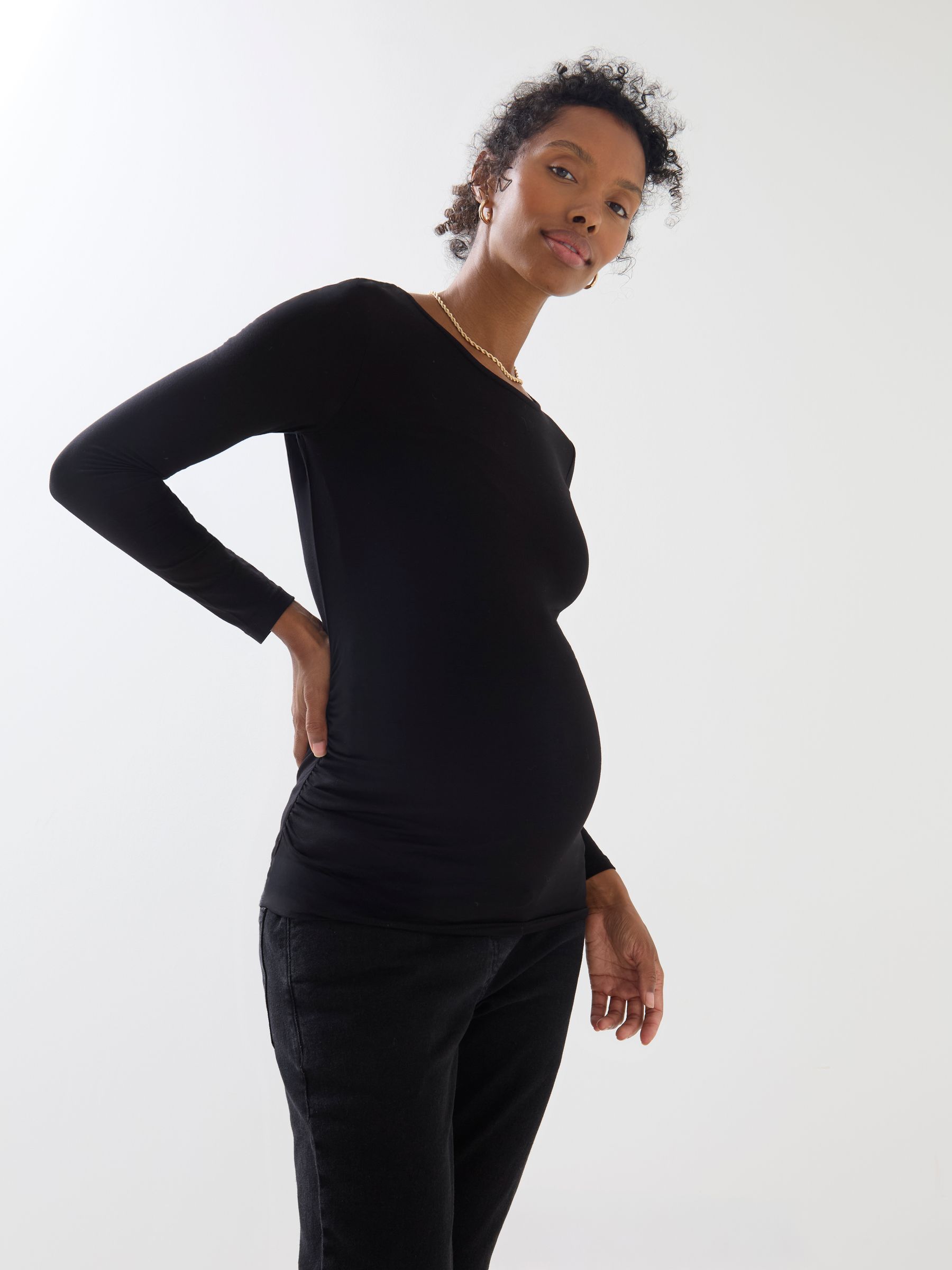 Black 2 Pack Super Soft Jersey Crew Neck Support Top - Image 3 of 7