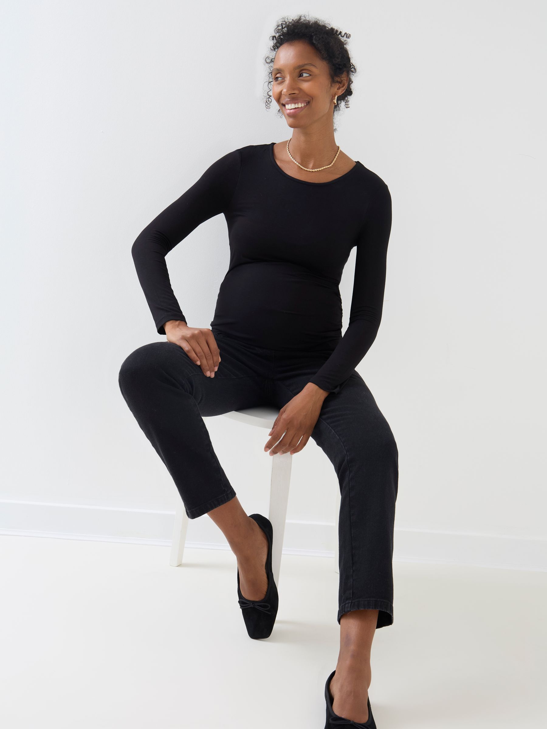 Black 2 Pack Super Soft Jersey Crew Neck Support Top - Image 5 of 7