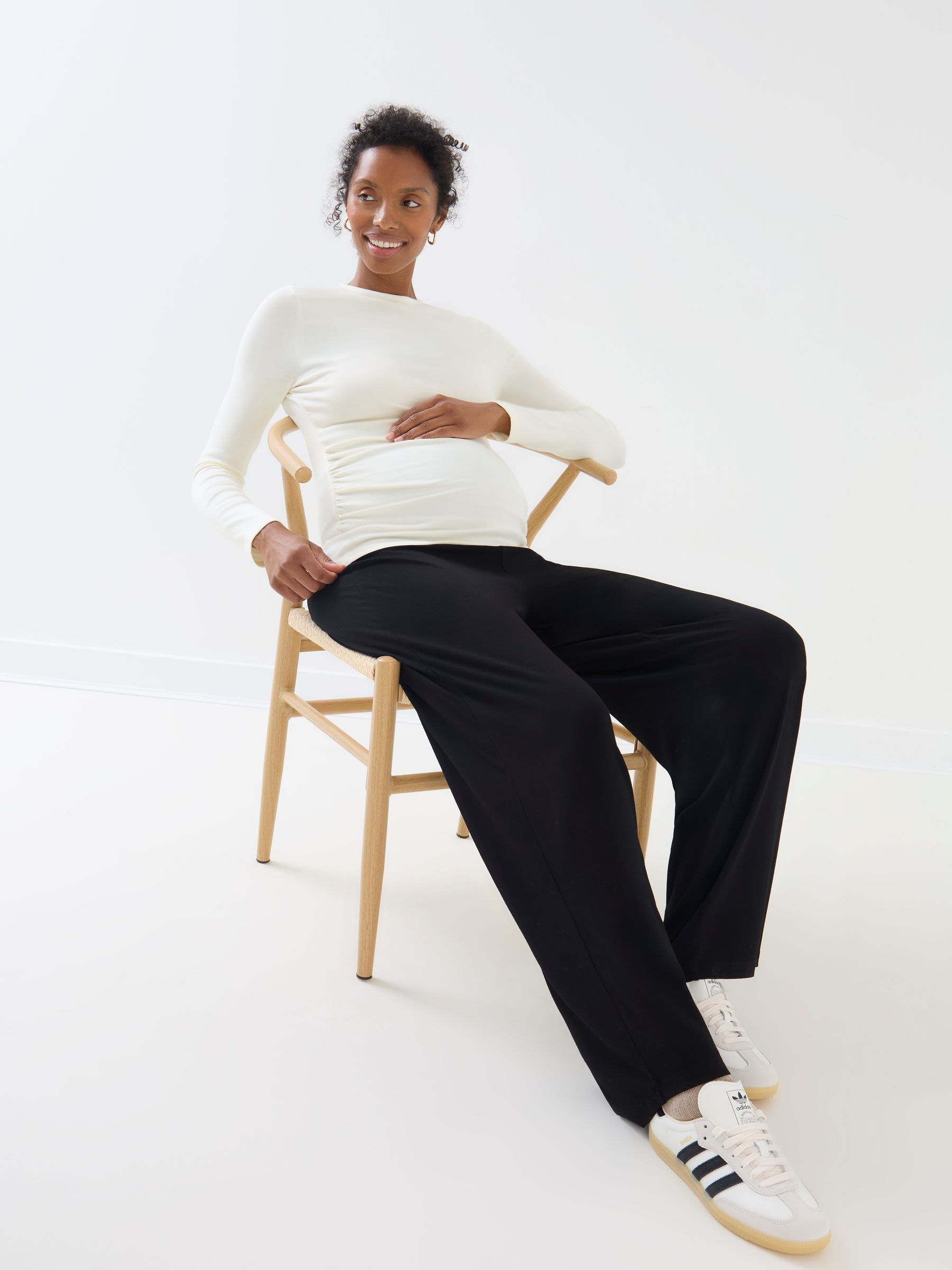 Black 2 Pack Super Soft Jersey Crew Neck Support Top - Image 6 of 7