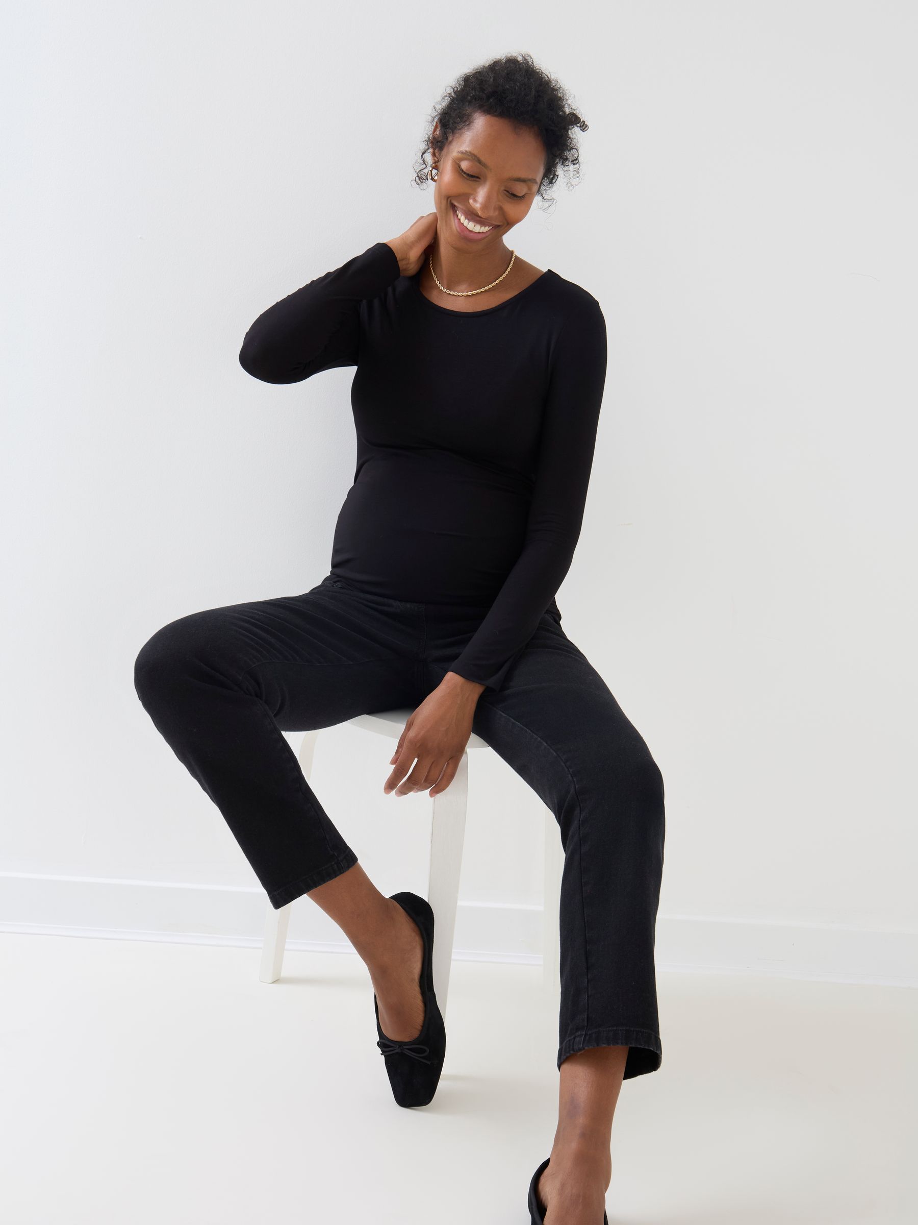 Black 2 Pack Super Soft Jersey Crew Neck Support Top - Image 7 of 7