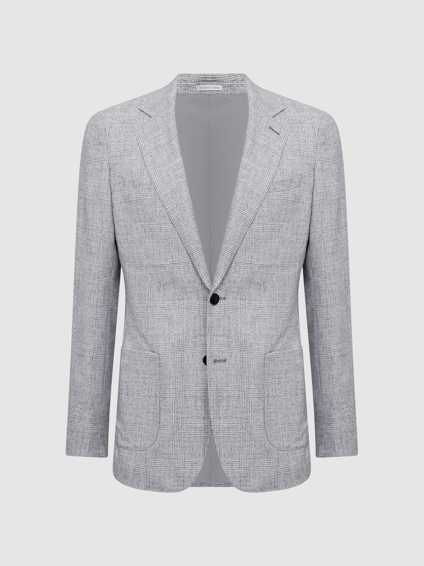 Single Breasted Check Blazer in Grey - Image 2 of 6