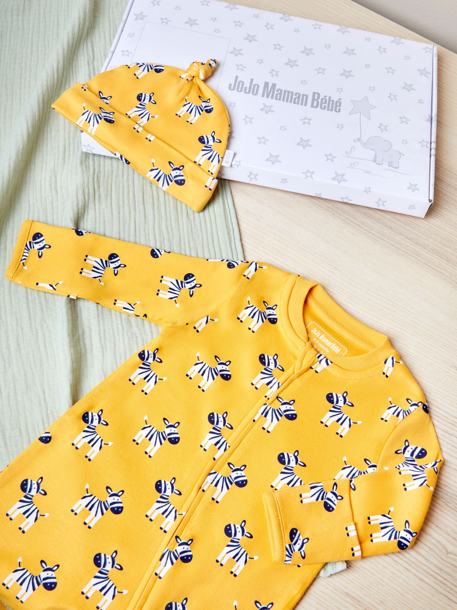 Mustard Yellow Zebra 2-Piece Letter Box Gift Set - Image 1 of 2