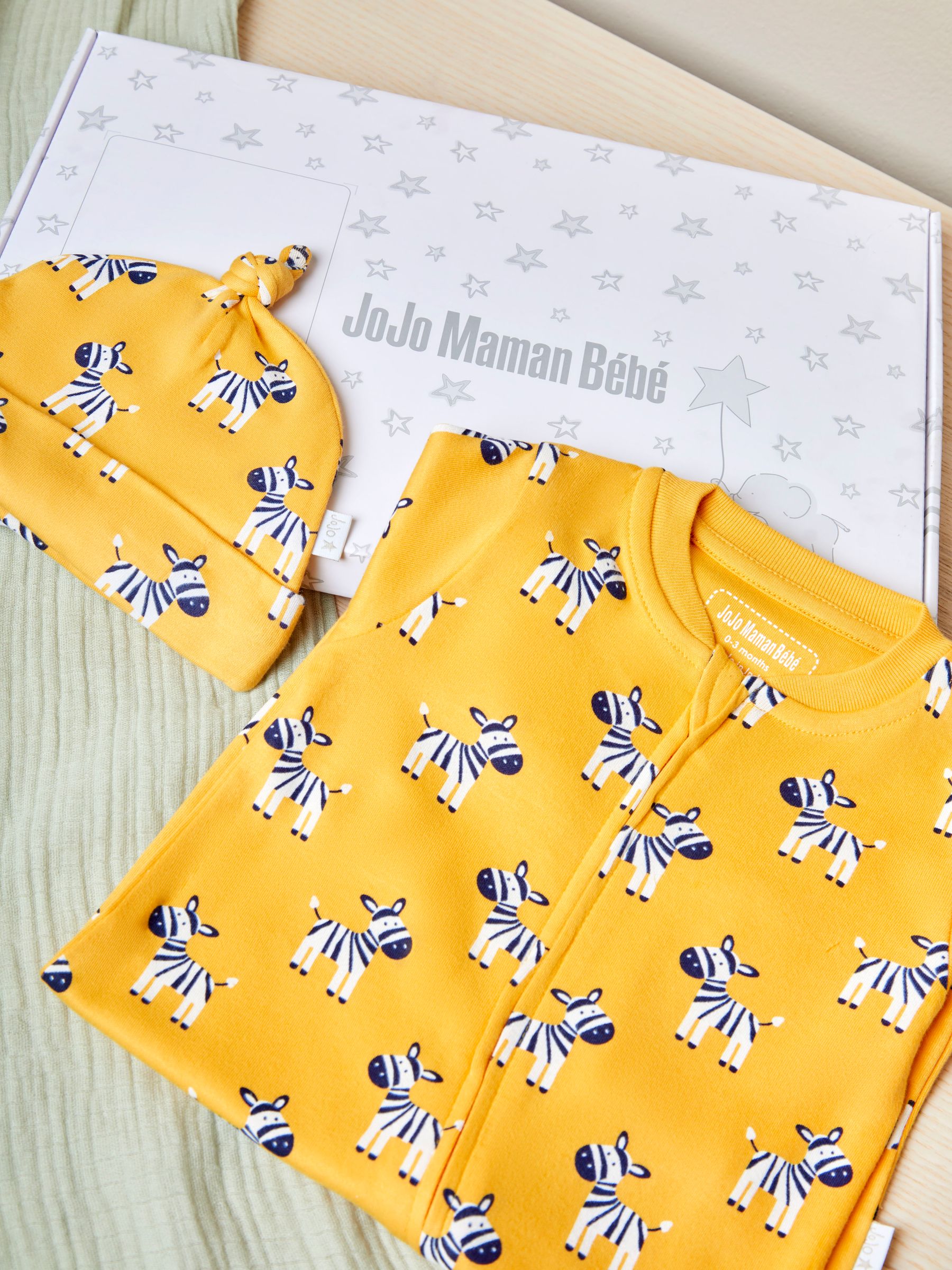 Mustard Yellow Zebra 2-Piece Letter Box Gift Set - Image 2 of 2