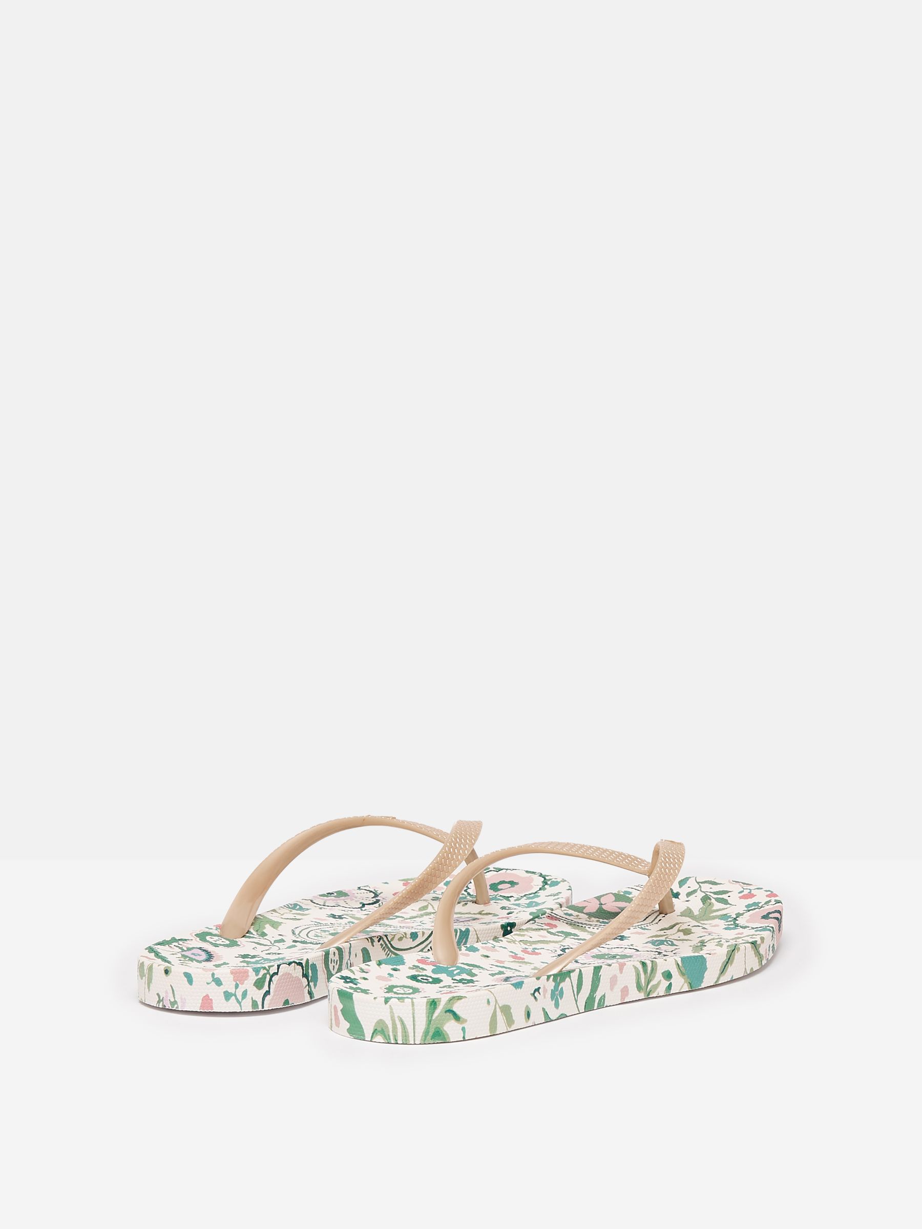 Sunvale Cream Floral Printed Flip Flops - Image 2 of 5